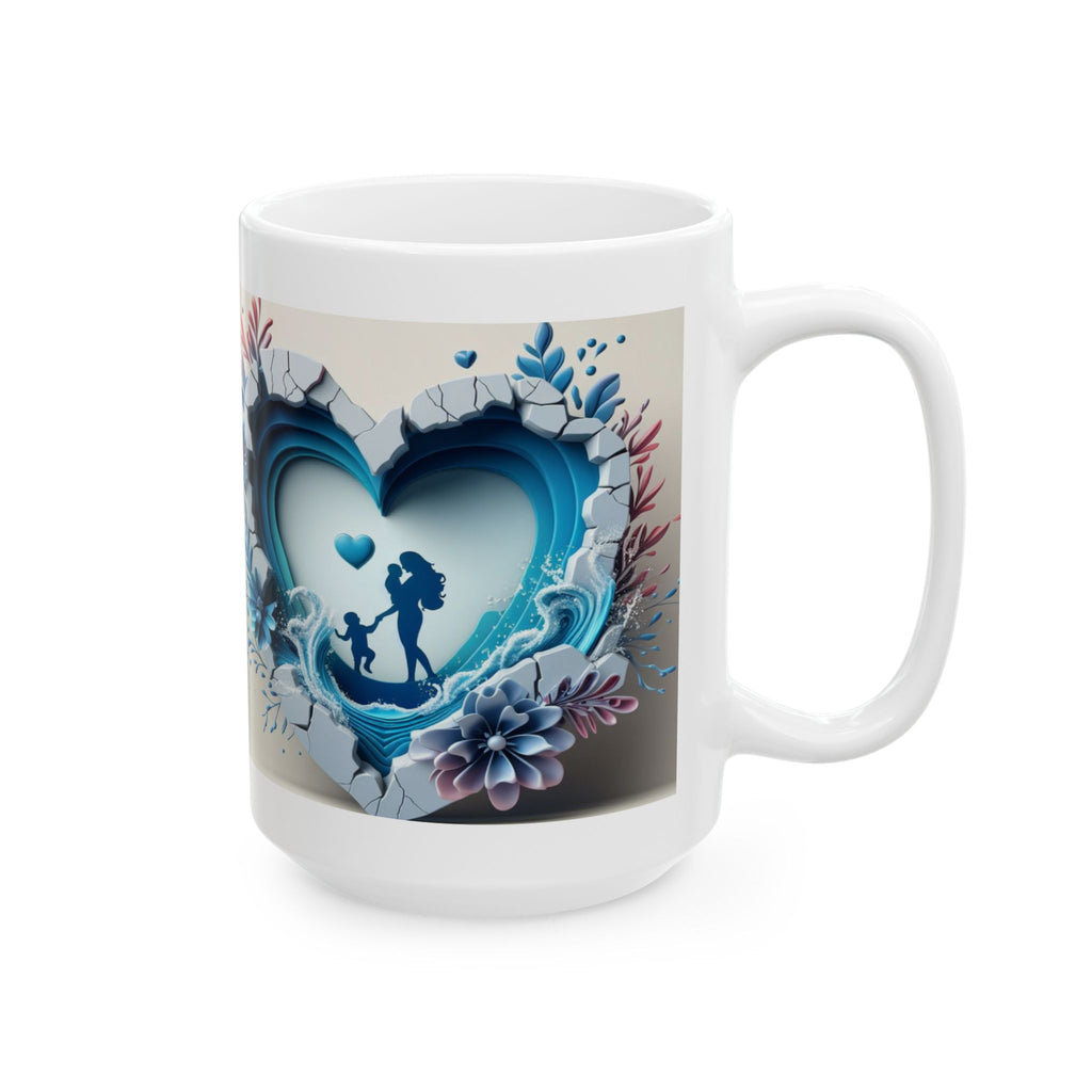 Blue Floral Skull Mug | Ceramic Coffee Cup, Mother's Day Sale