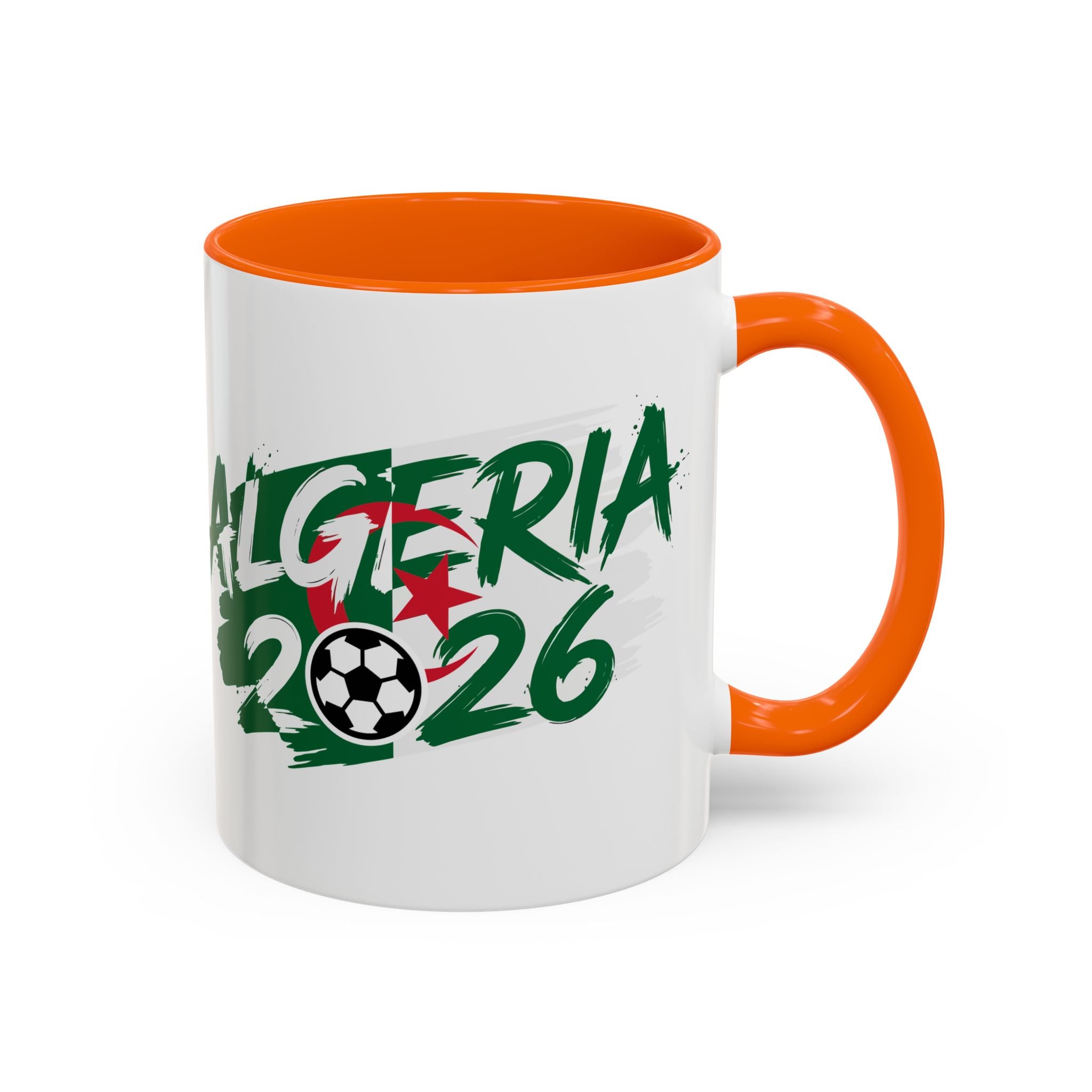 Algeria 2026 Soccer Logo Accent Coffee Mug | 11oz 15oz, Soccer World Cup 2026, Gifts for Dad