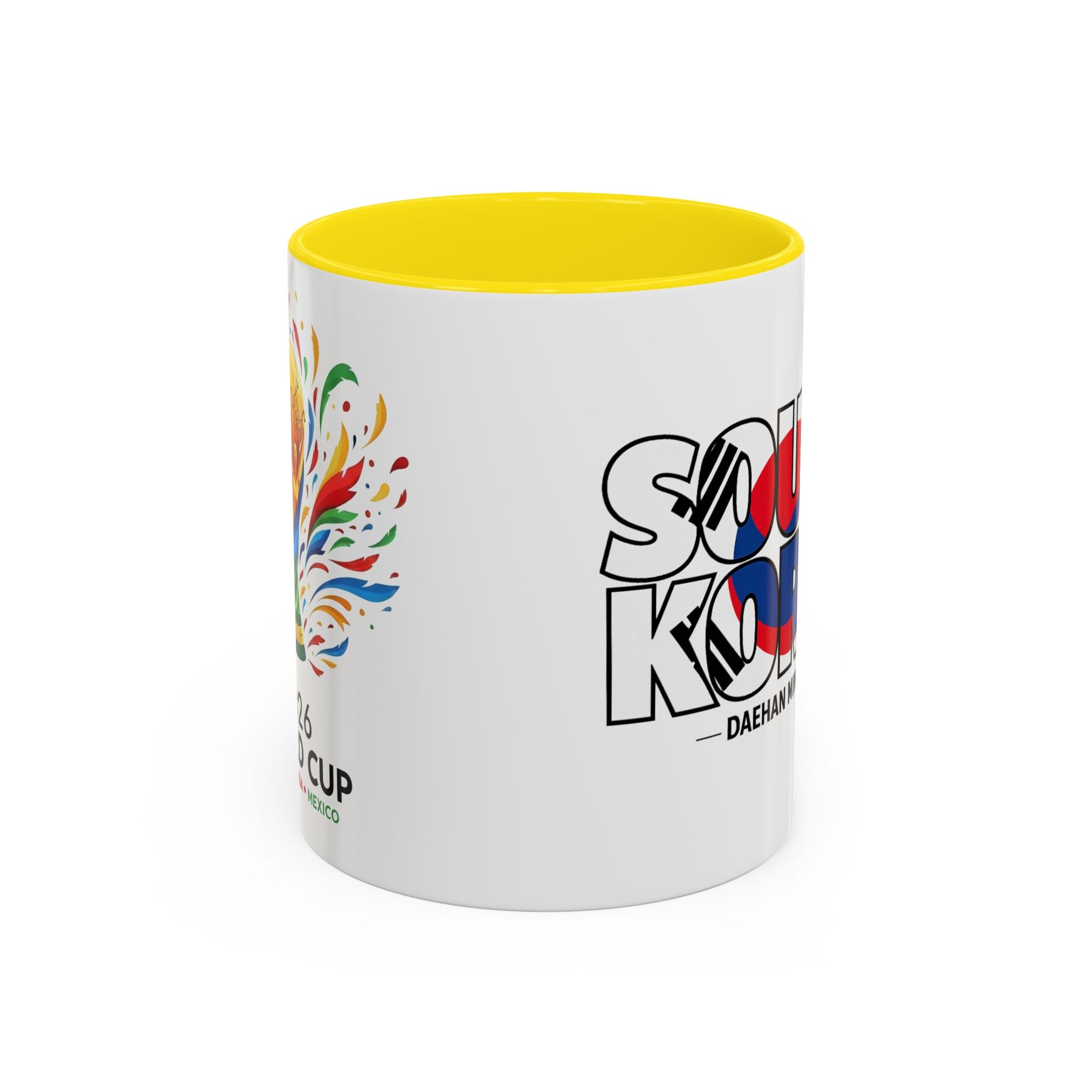 South Korea flag text Accent Coffee Mug | Korean travel souvenir, Soccer World Cup 2026, Gifts for Dad