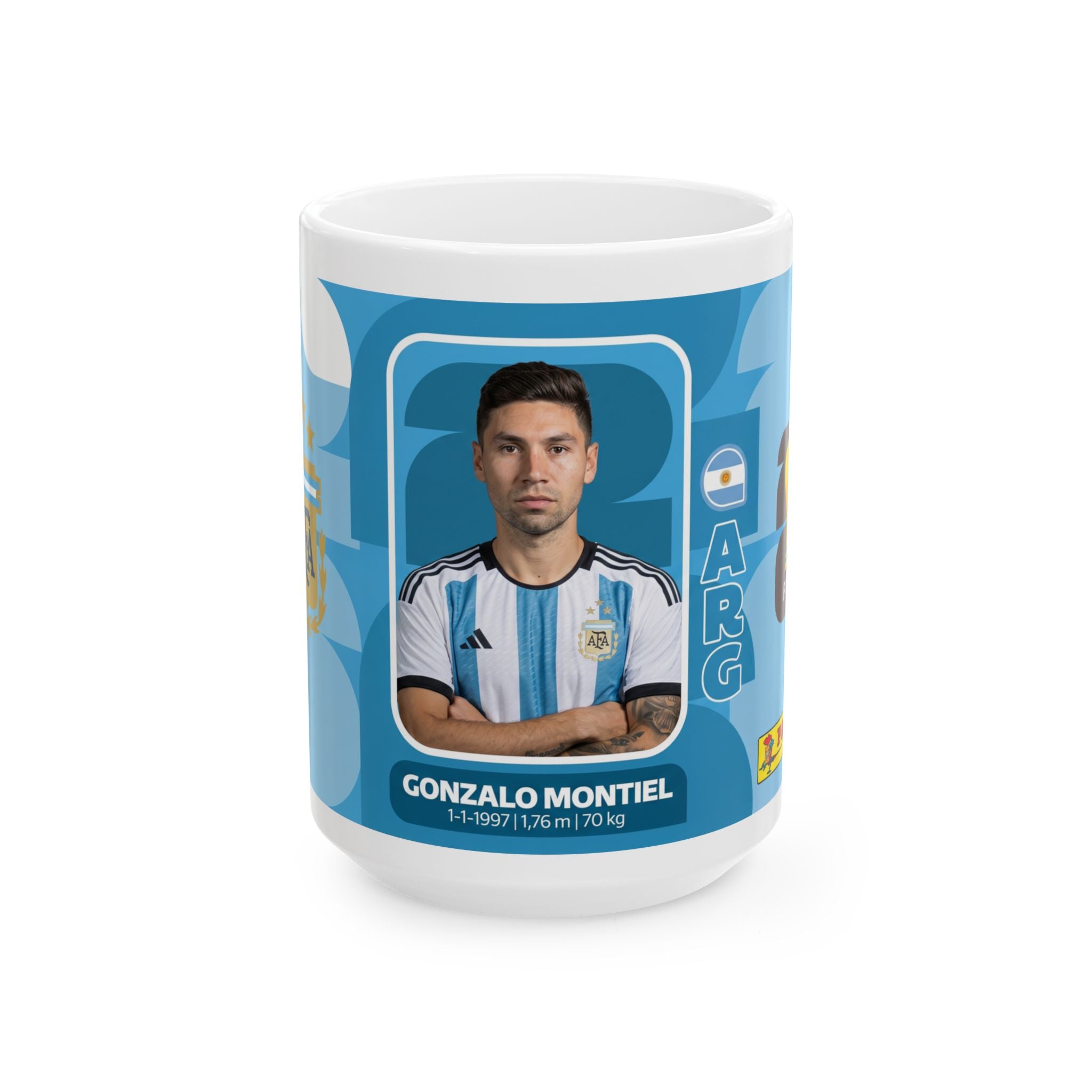 Argentina Soccer Player Gonzalo Montiel Mug, Ceramic Coffee Cup (11oz & 15oz), World Cup 2026 Mugs