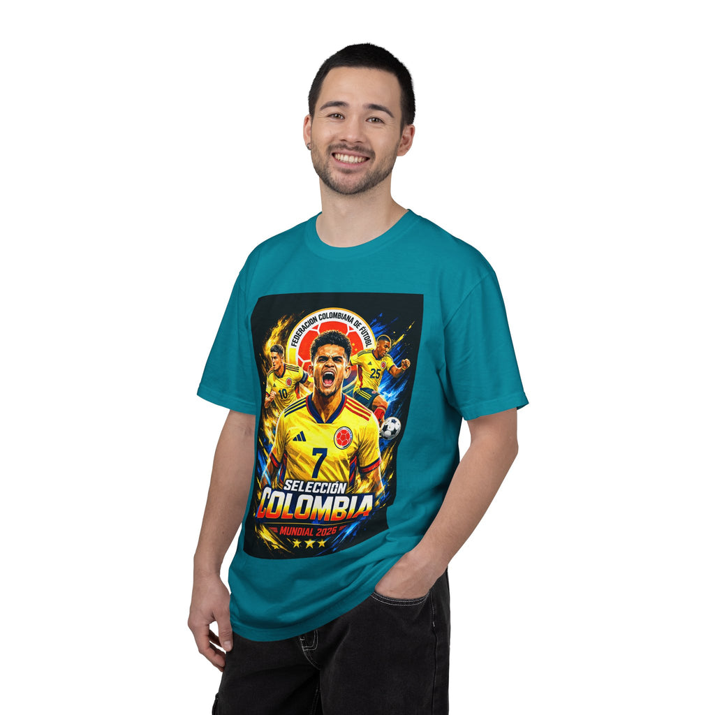 Colombia Selección Soccer Player Poster T-Shirt | 2026 World Cup Back Logo,Colombia Flag, Gift for him, Collectible