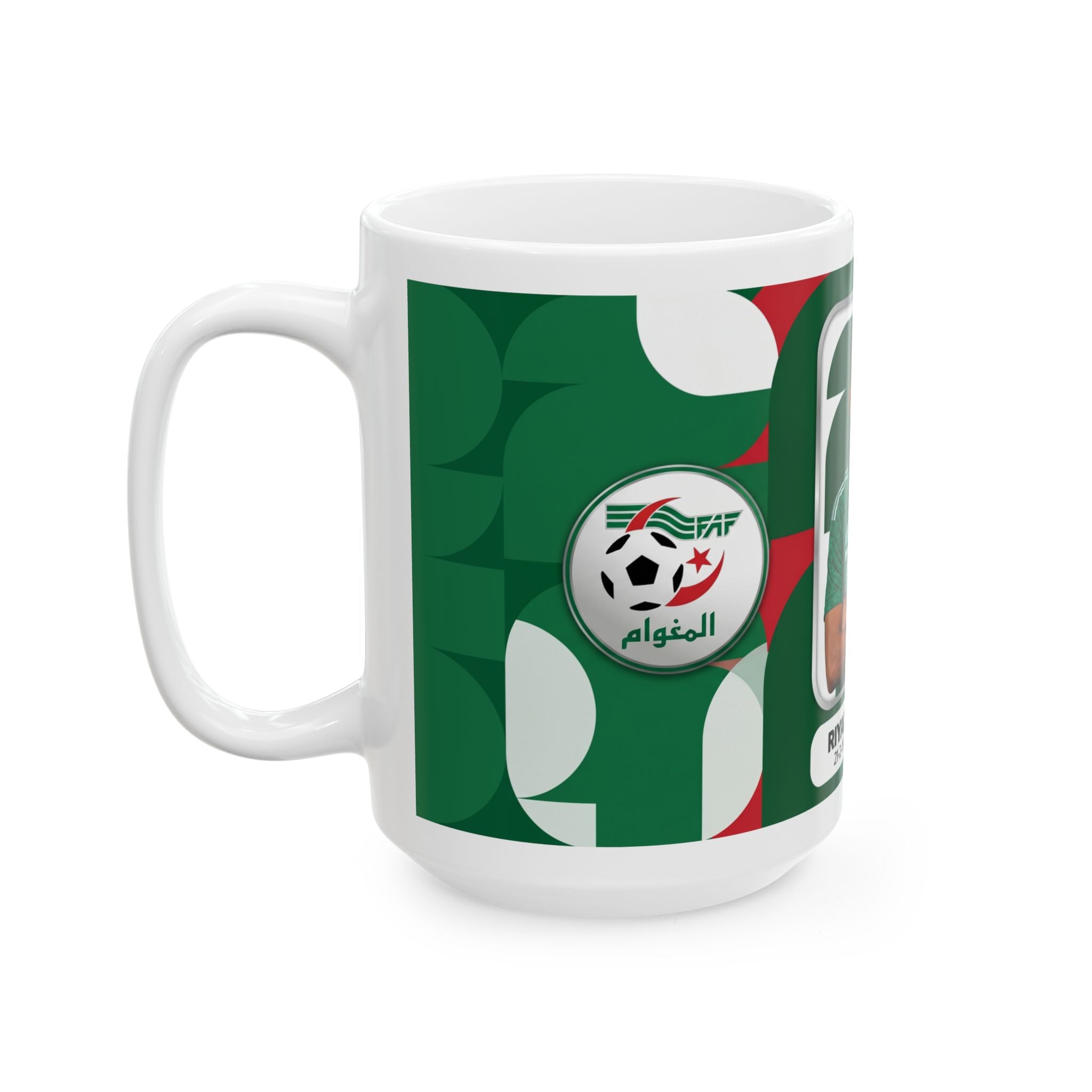 Algeria Soccer Player Riyad Mahrez Ceramic Mug —  Coffee Cup (11oz/15oz), World Cup 2026 Mugs
