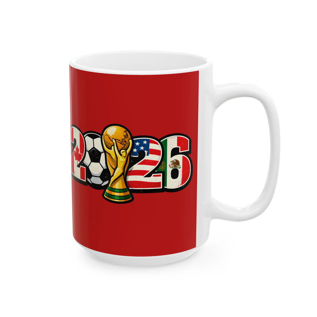 Spain World Cup 2026 Mug, Red Ceramic Coffee Cup, Spain Flag, Soccer Fan Gift