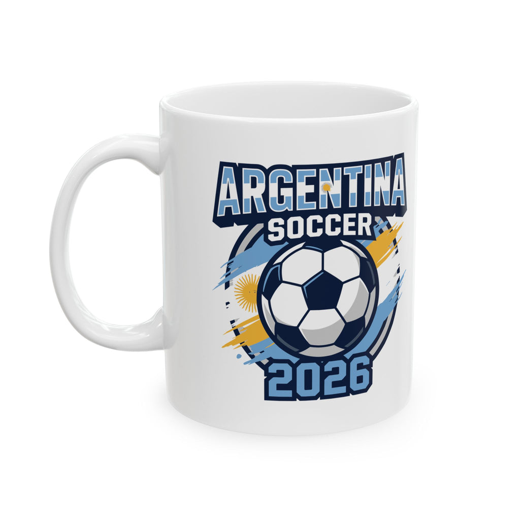 Argentina soccer mug, World Cup 2026 fan coffee cup, ceramic, 11oz and 15oz