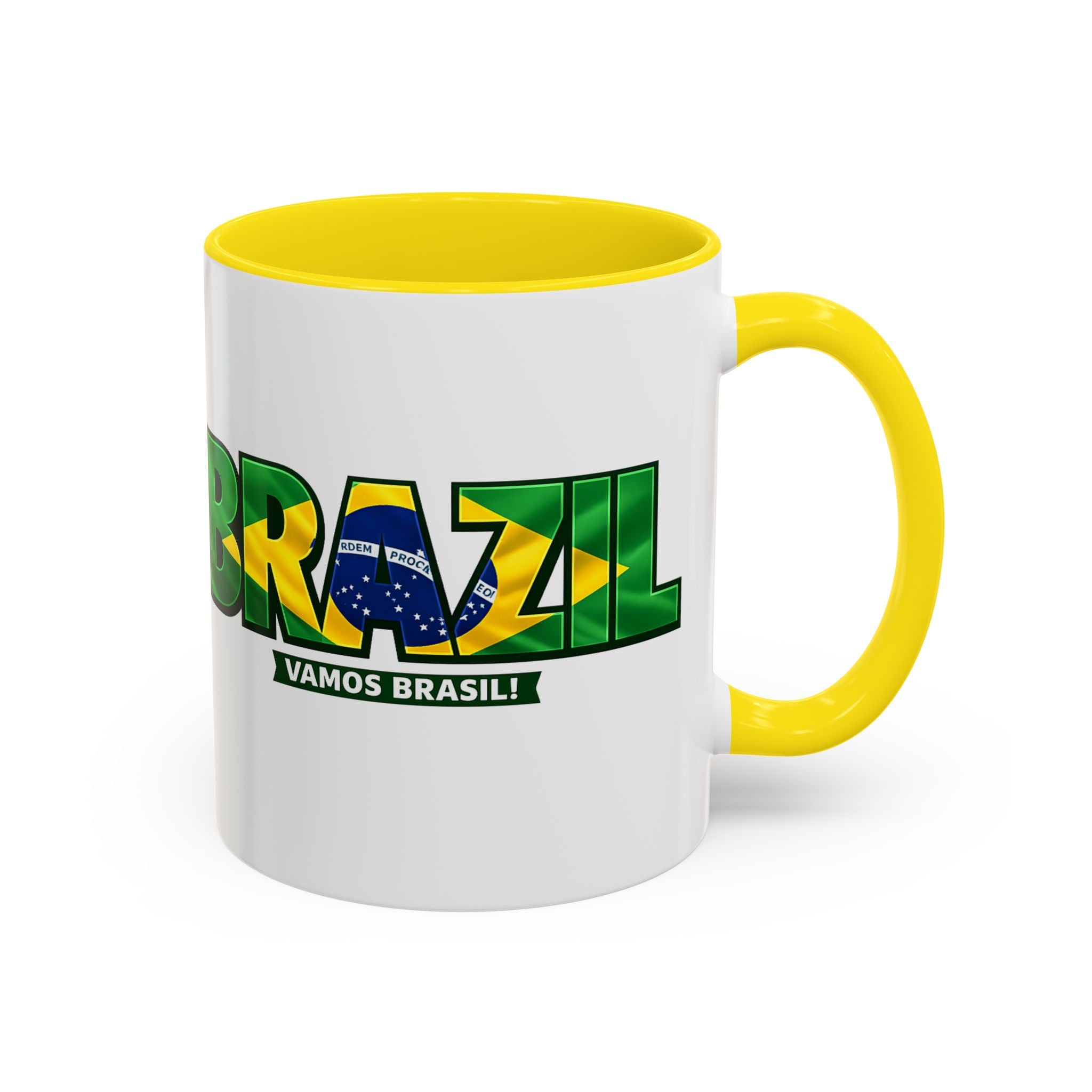 Brazil Vamos Brasil mug | Accent coffee mug, Brazil flag text design, Soccer World Cup 2026, Gifts for Dad