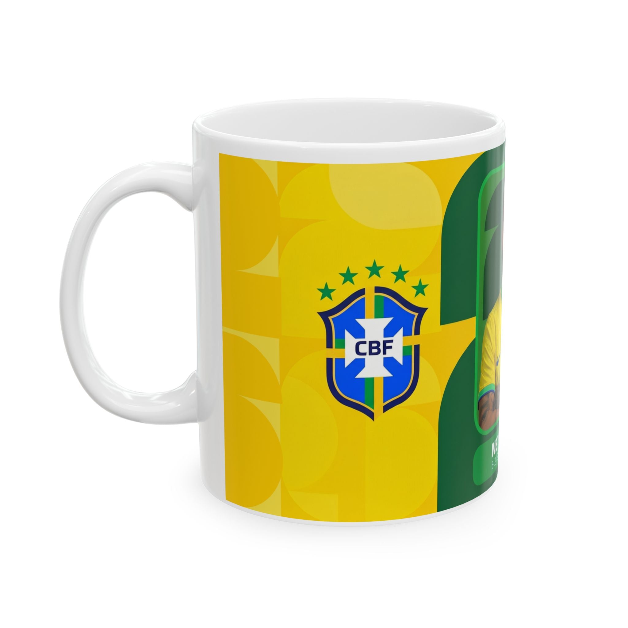 Neymar Jr. Brazil Soccer Mug —  11oz/15oz Ceramic Coffee Cup, World Cup 2026 Mugs