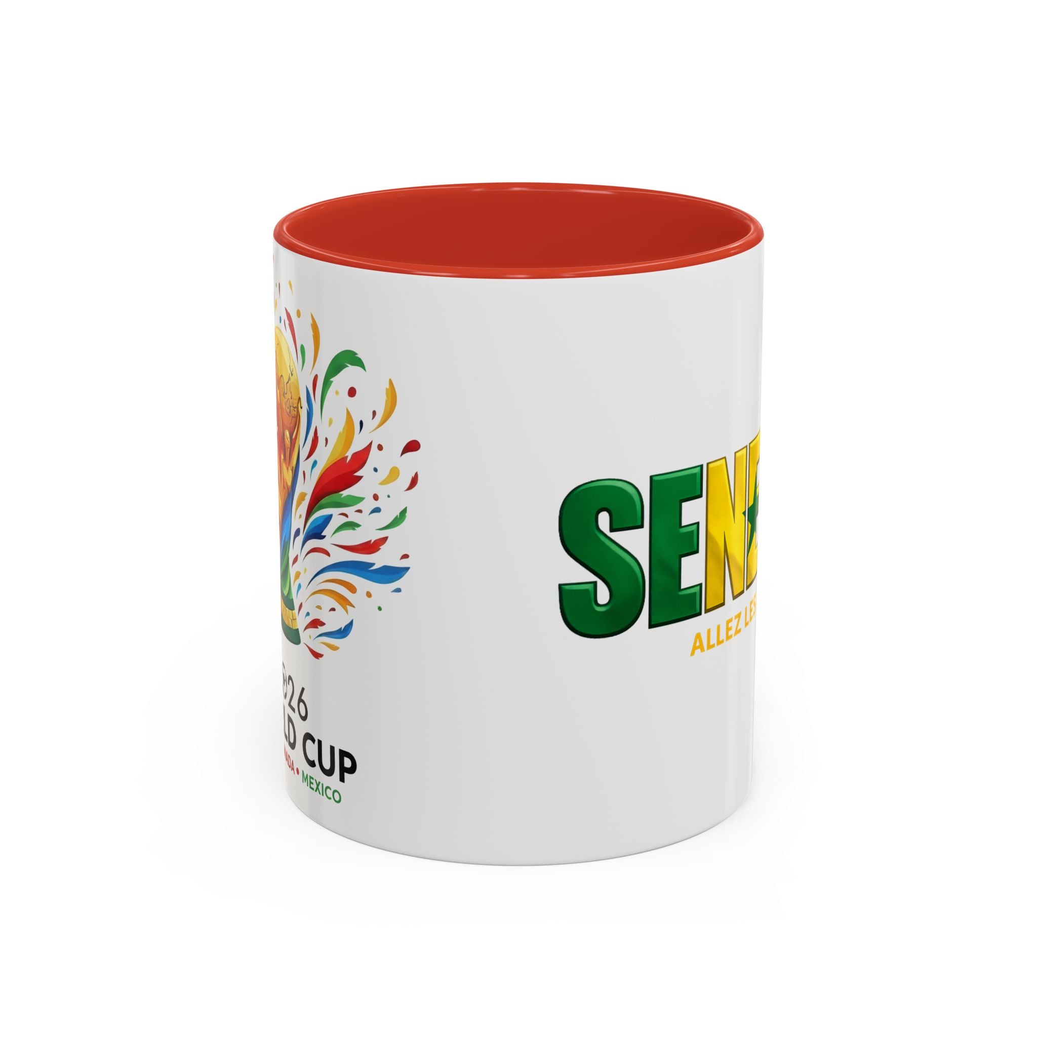 Senegal flag text mug | Accent Coffee Mug 11oz 15oz, Soccer World Cup 2026, Gift for Dad