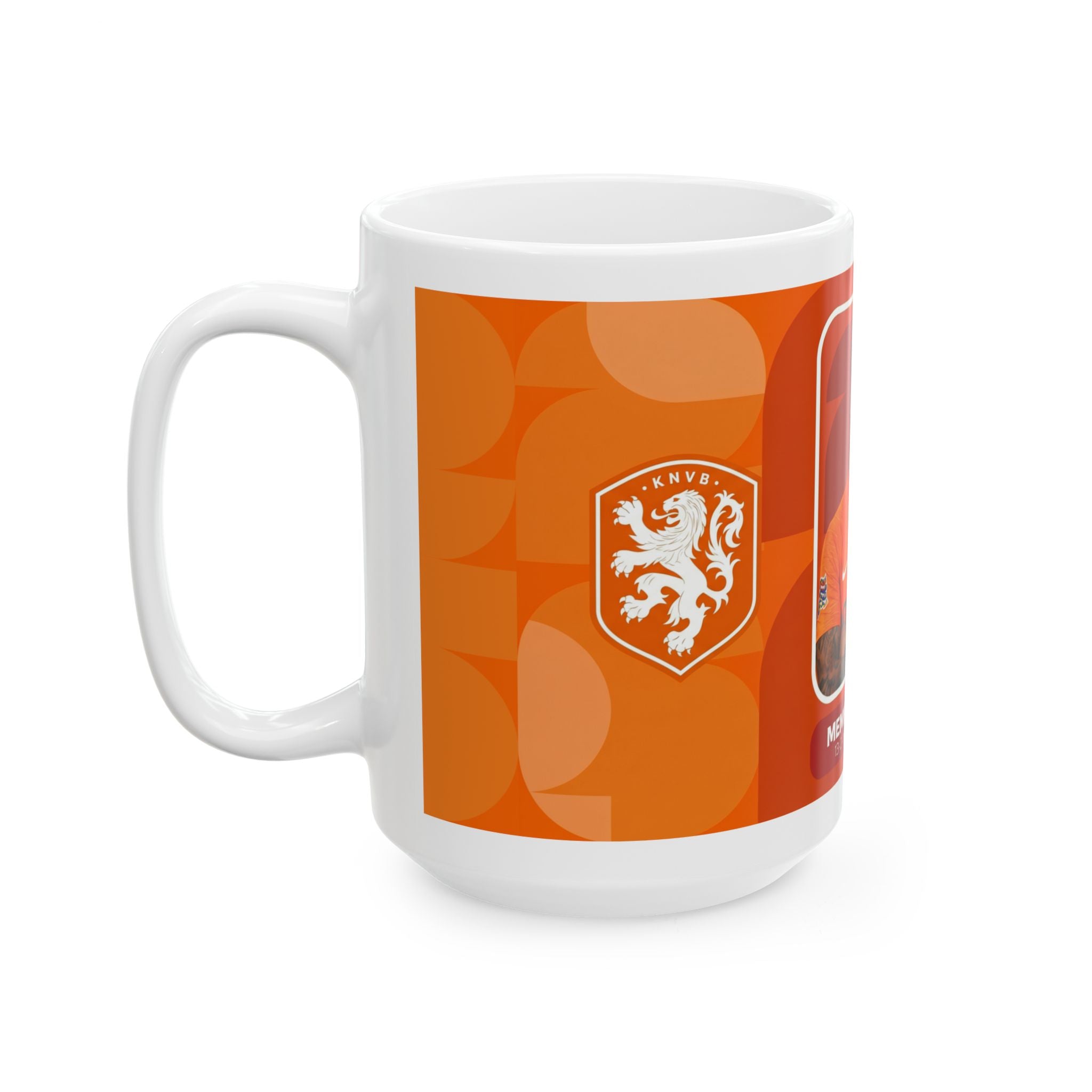 Netherlands Soccer Player Memphis Depay Mug —  Ceramic Coffee Cup (11oz/15oz), World Cup 2026 Mugs