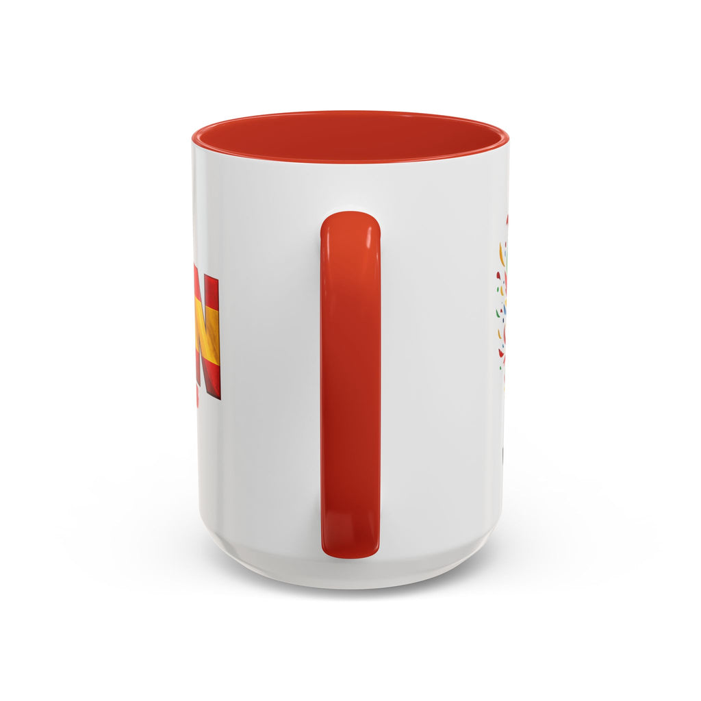 Spain Flag Word Mug | Accent Coffee Mug 11oz 15oz, Soccer World Cup 2026, Gift for Dad