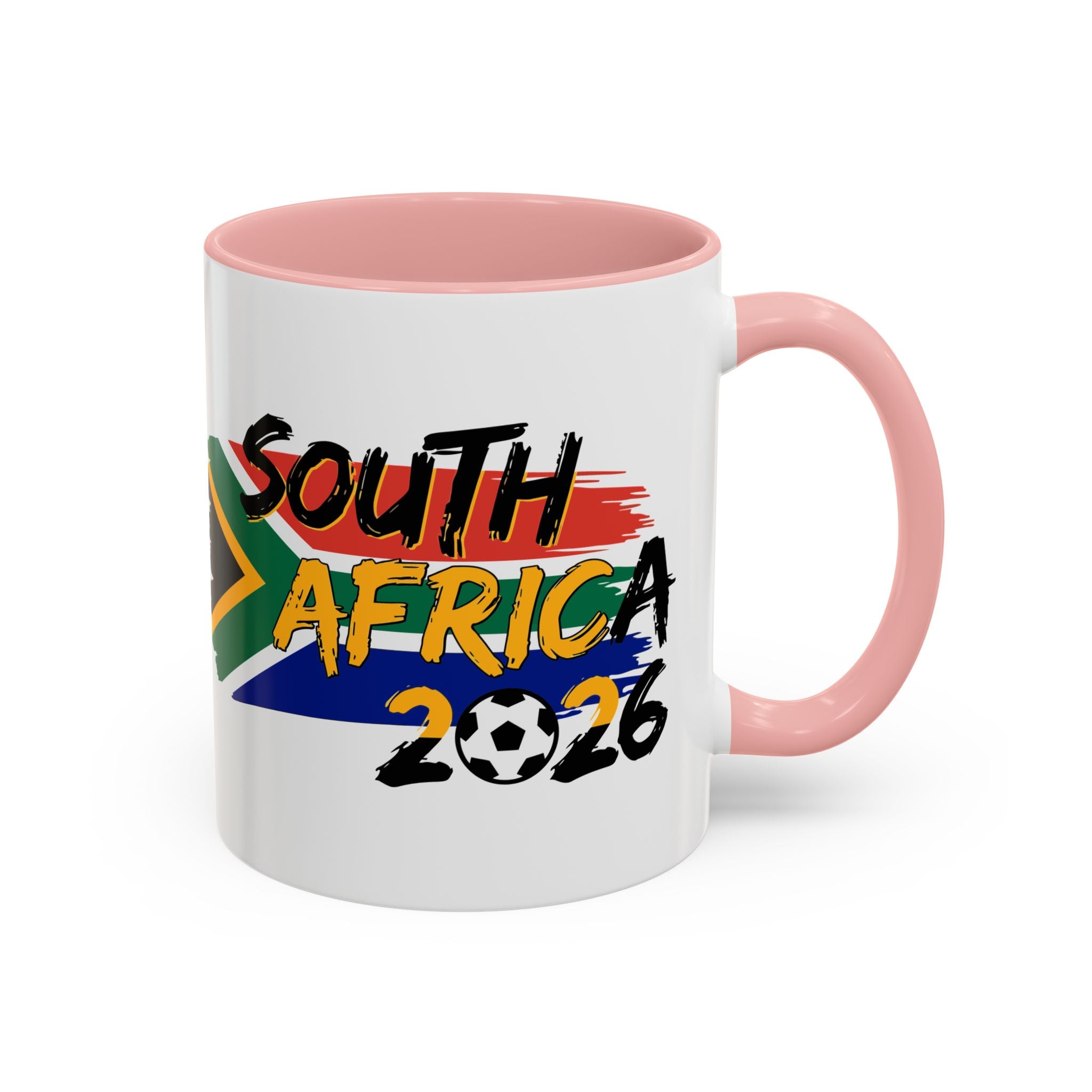 South Africa 2026 Soccer Flag Accent Coffee Mug | 11oz 15oz, Soccer World Cup 2026, Gift for Dad
