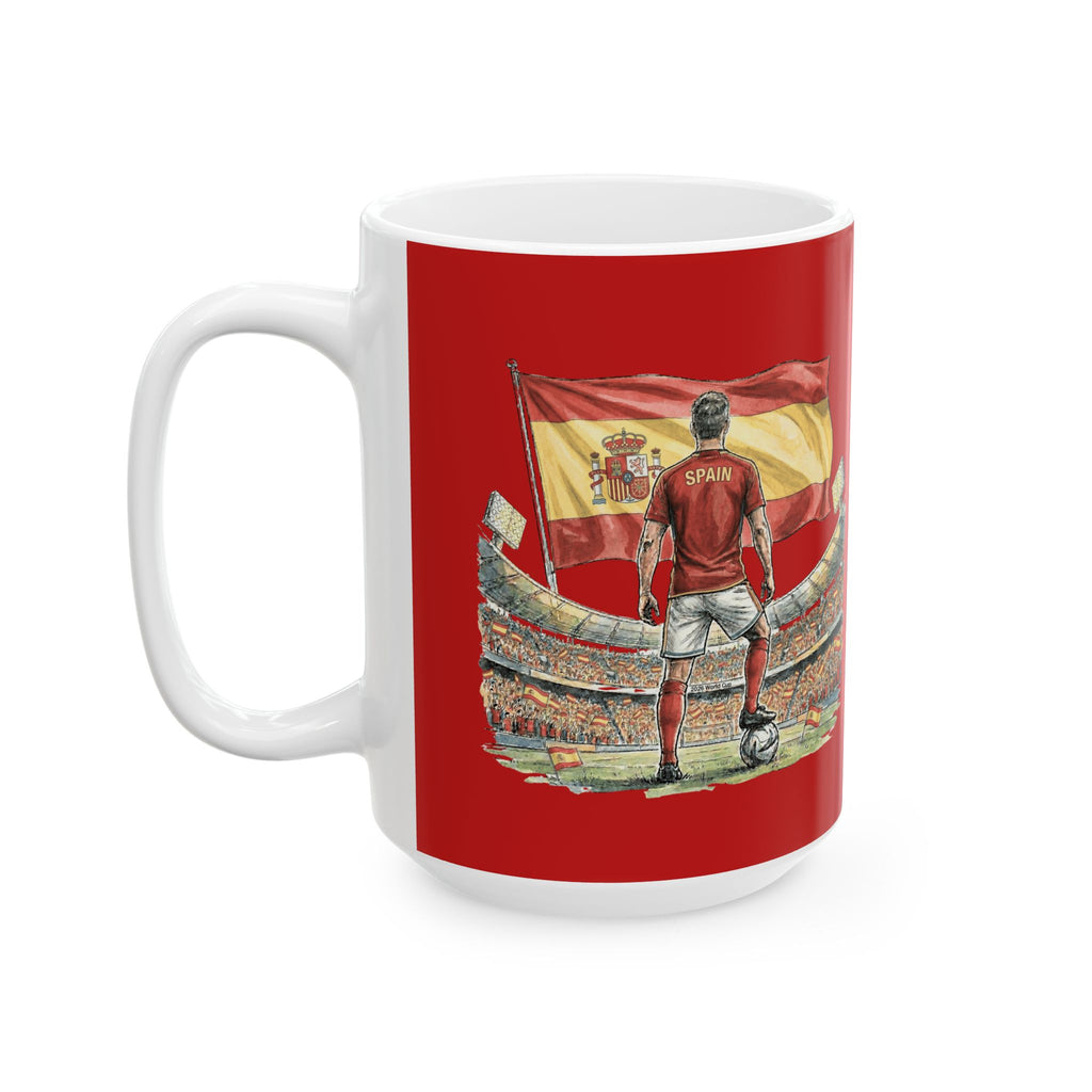 Spain World Cup 2026 Mug, Red Ceramic Coffee Cup, Spain Flag, Soccer Fan Gift