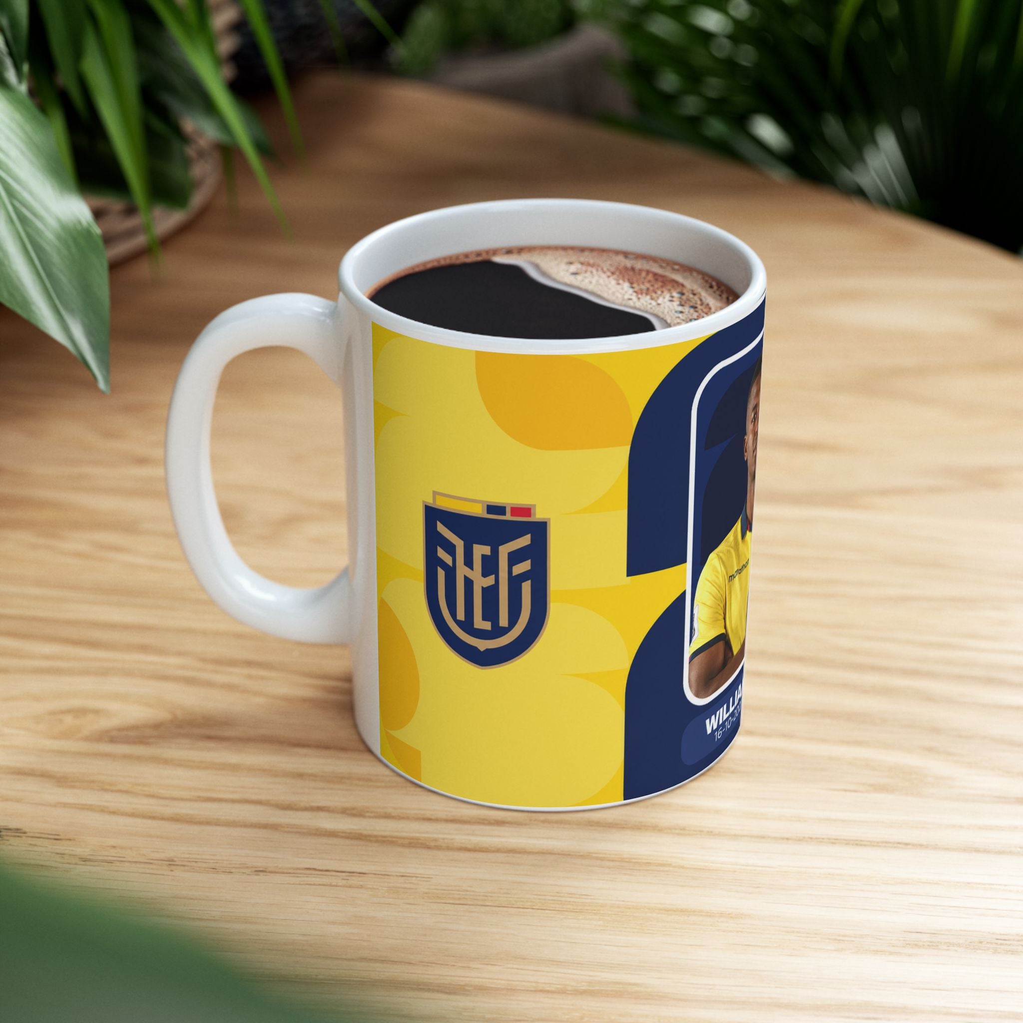 Ecuador William Pacho Soccer Player Mug — World Cup 2026 Mugs