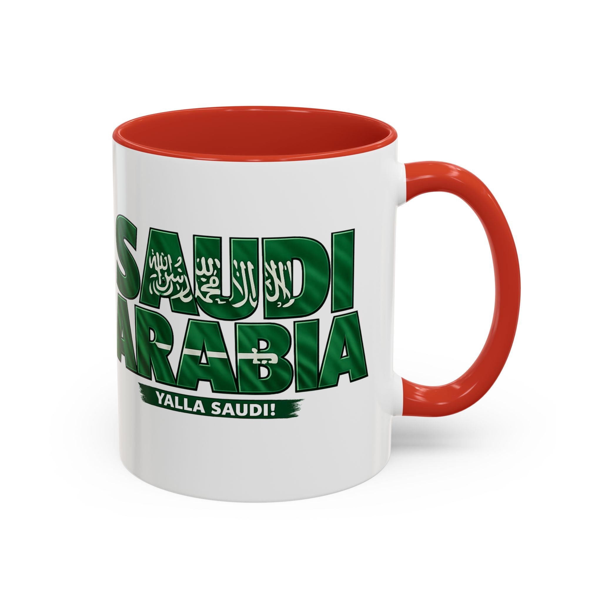 Saudi Arabia Typography Mug | Accent Coffee Mug, Green National Design, Soccer World Cup 2026, Gifts for Dad