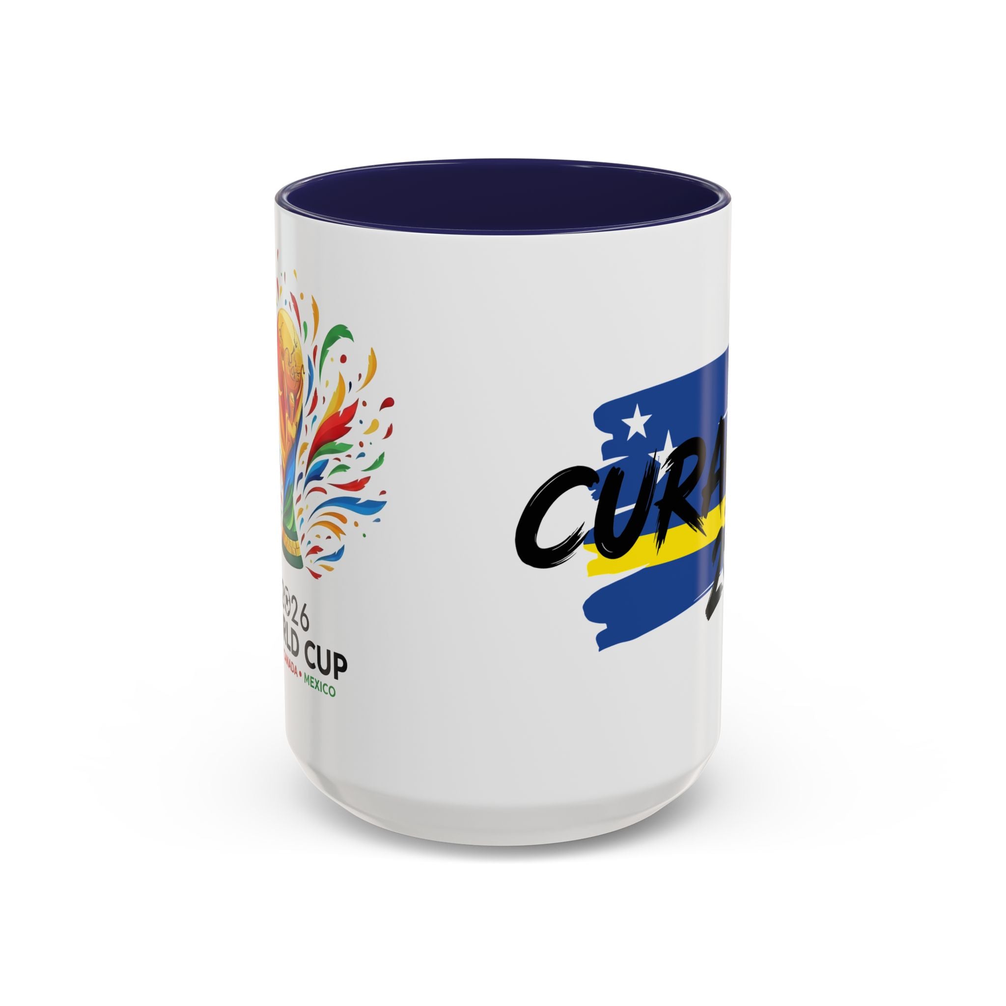 Curaçao 2026 Soccer Flag Accent Coffee Mug | 11oz 15oz,Soccer World Cup 2026, Gift For Dad