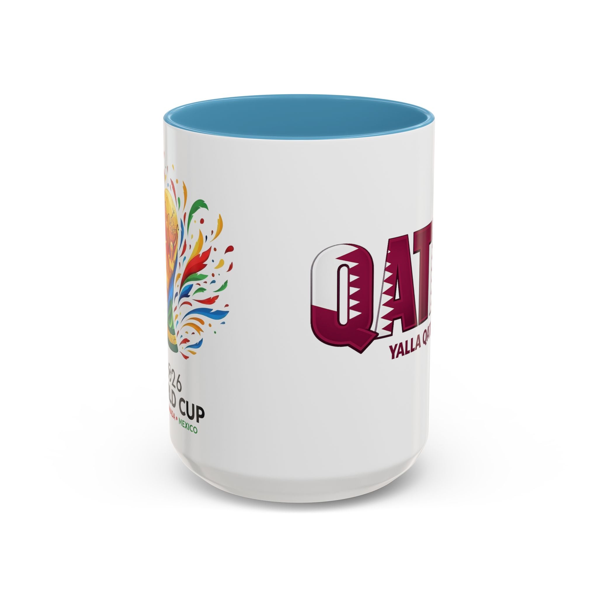 QATAR Yalla Qatar! Accent Coffee Mug | 11oz 15oz, Soccer World Cup 2026, Gifts for Dad