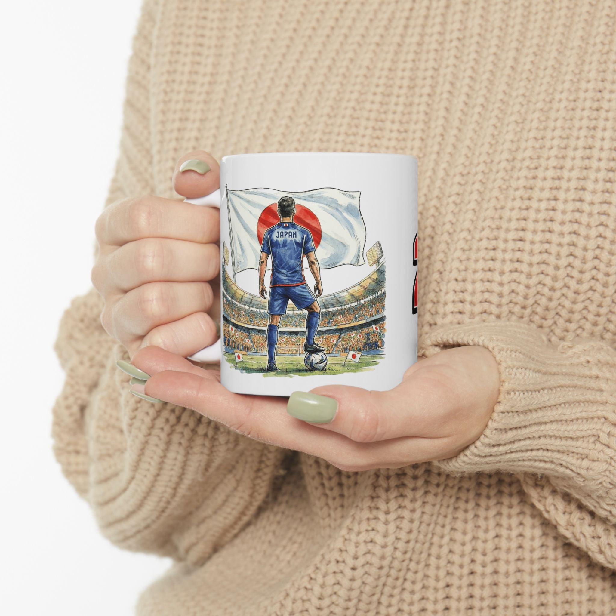 Japan World Cup 2026 Mug, Ceramic Cup, Japan Flag, Gift For Soccer Fan