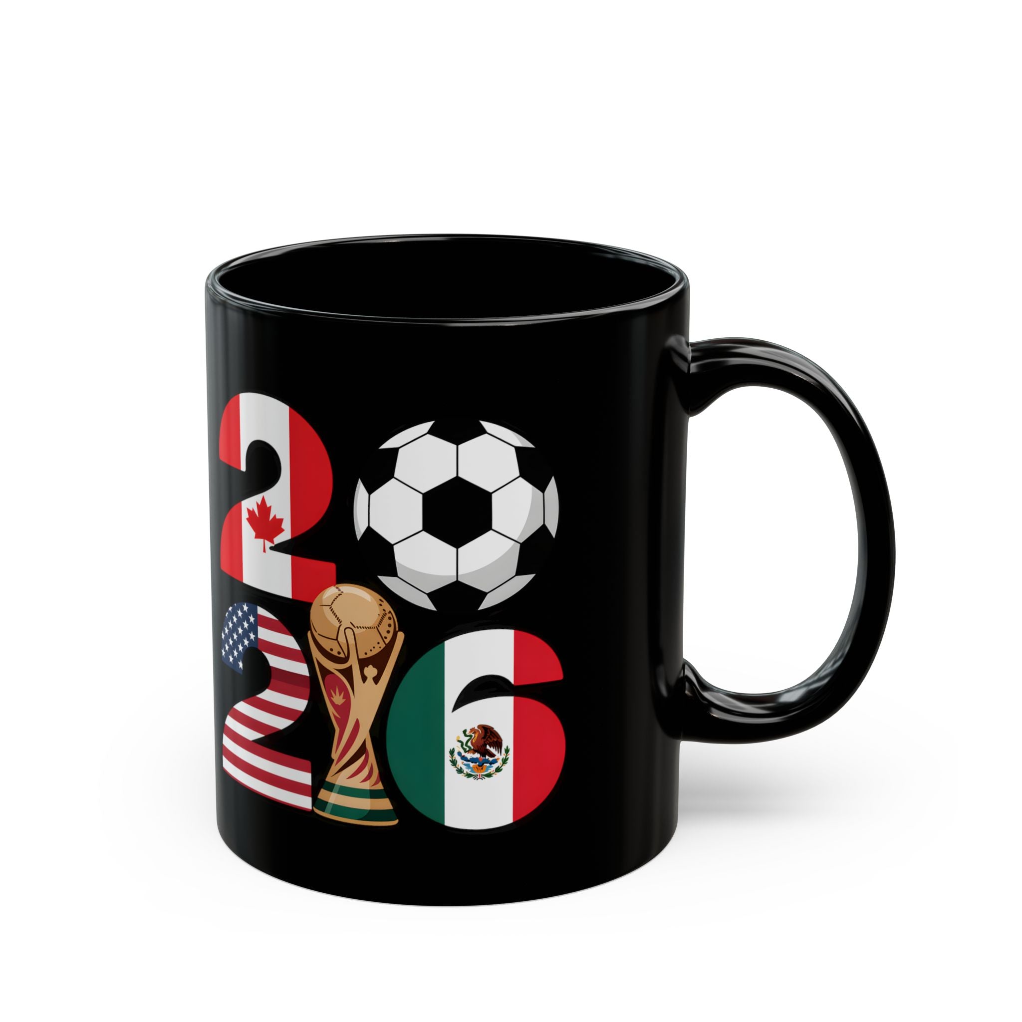 Brasil Soccer World Cup Mug | Black Ceramic Coffee Mug, Gift for Dad