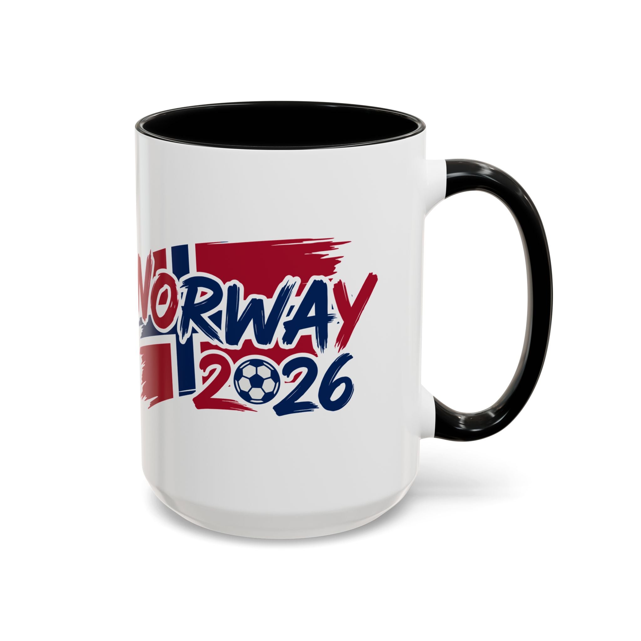Norway 2026 Soccer Flag Accent Coffee Mug | 11oz 15oz, World Cup 2026, Gift for Dad