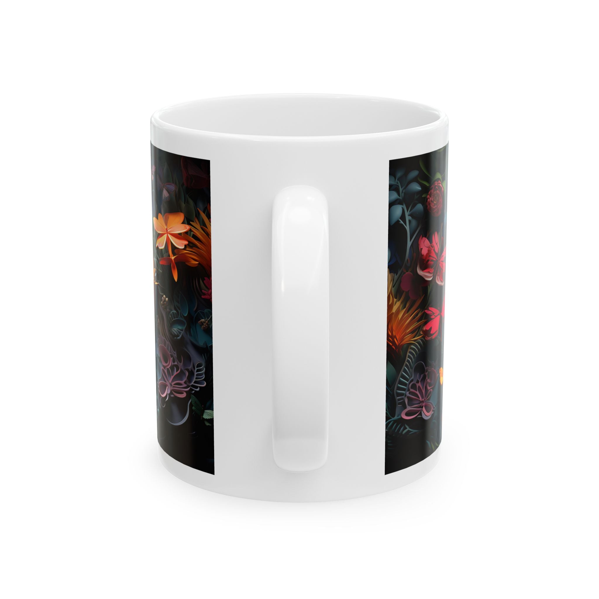 Blue Butterfly Floral Mug | Colorful Nature Ceramic Coffee Cup, Mother's Day Sale