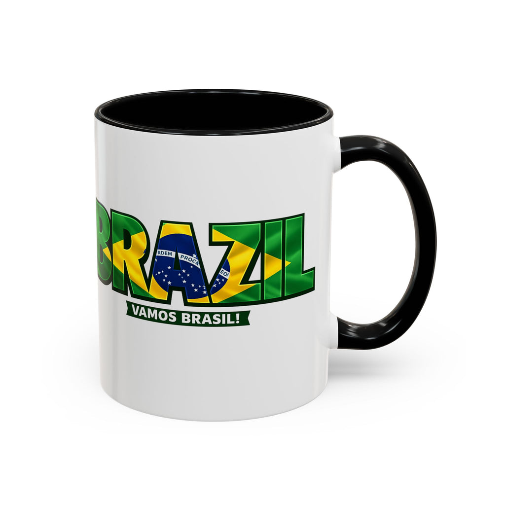 Brazil Vamos Brasil mug | Accent coffee mug, Brazil flag text design, Soccer World Cup 2026, Gifts for Dad