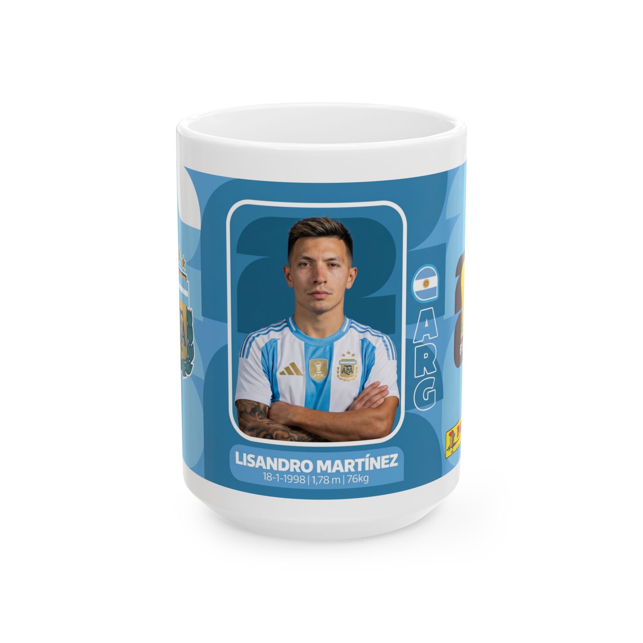 Argentina Lisandro Martinez Soccer Player Mug - 11oz/15oz Ceramic Coffee Cup, World Cup 2026 Mugs