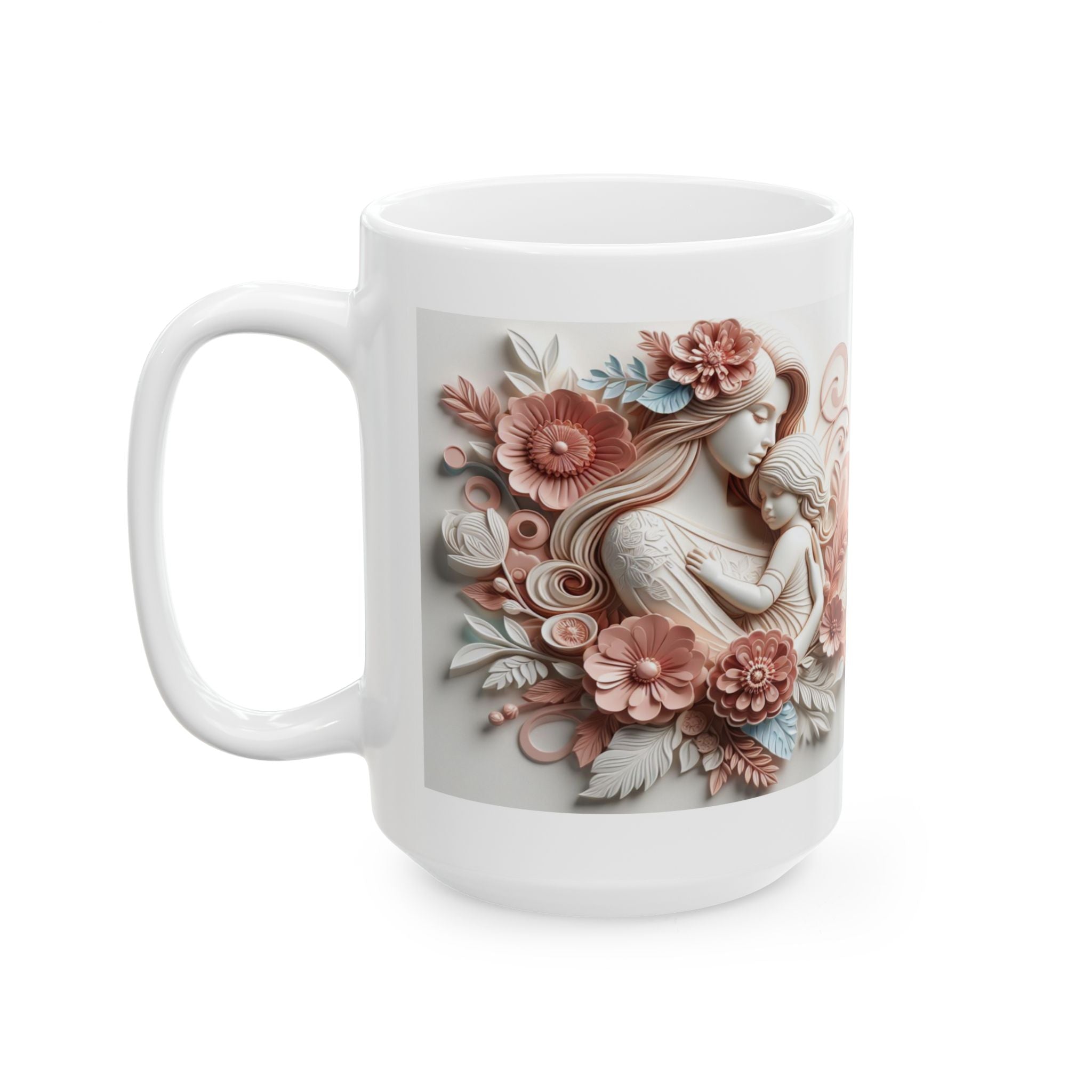 Vintage Angel Illustration Mug | Floral Cherub Ceramic Mug, Mother's Day Sale
