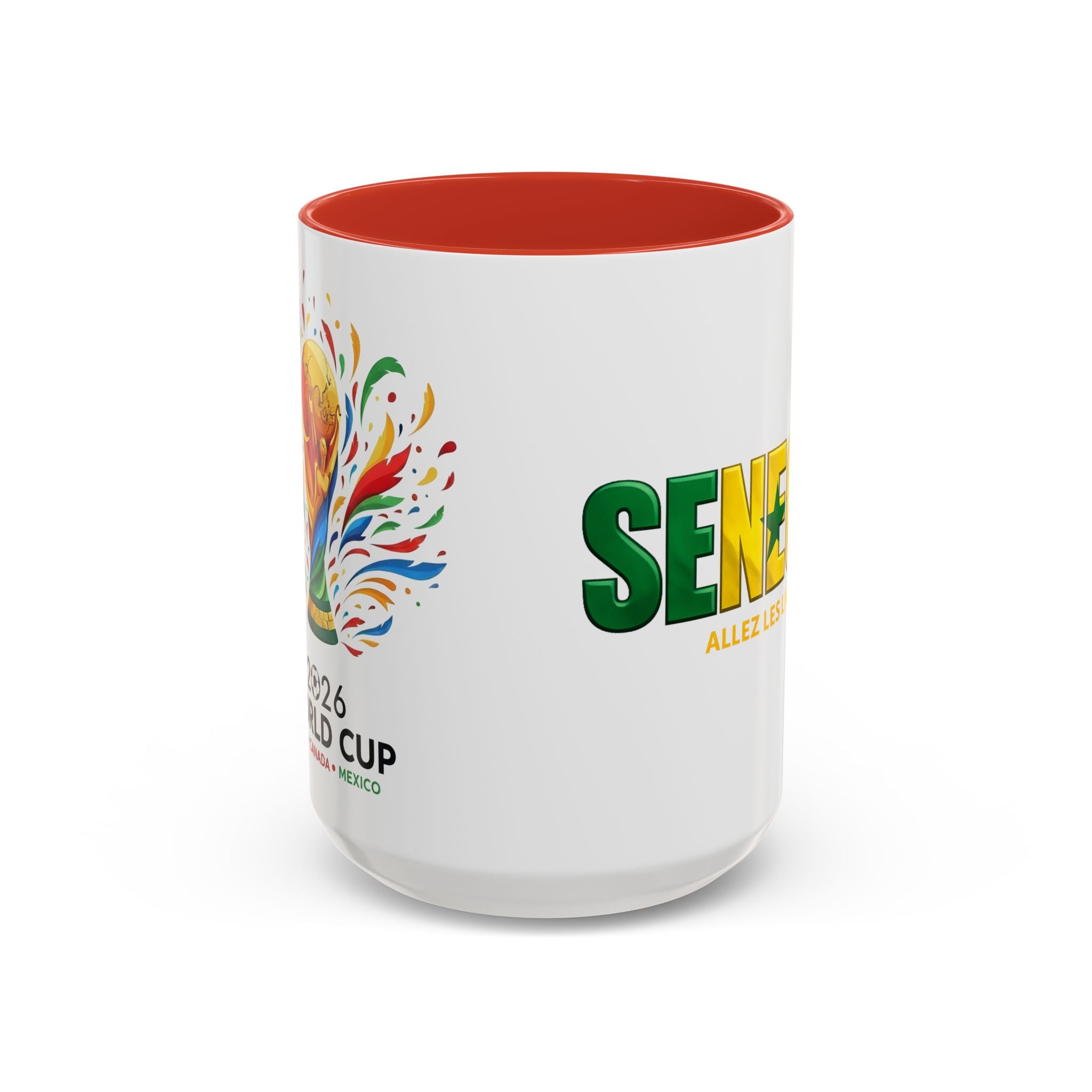 Senegal flag text mug | Accent Coffee Mug 11oz 15oz, Soccer World Cup 2026, Gift for Dad