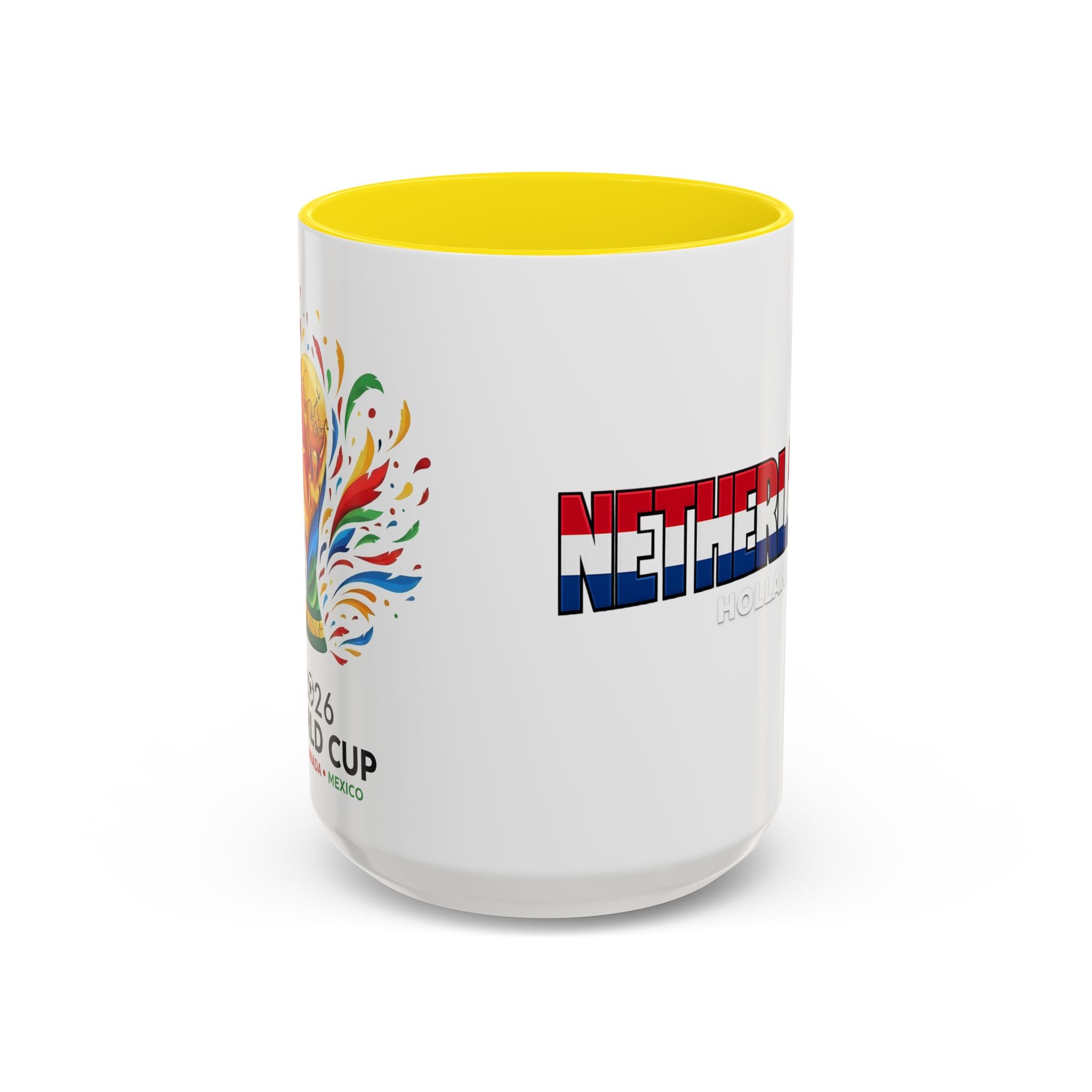 Netherlands Flag Text Coffee Mug | Accent 11oz 15oz, World Cup 2026, Gift for Dad