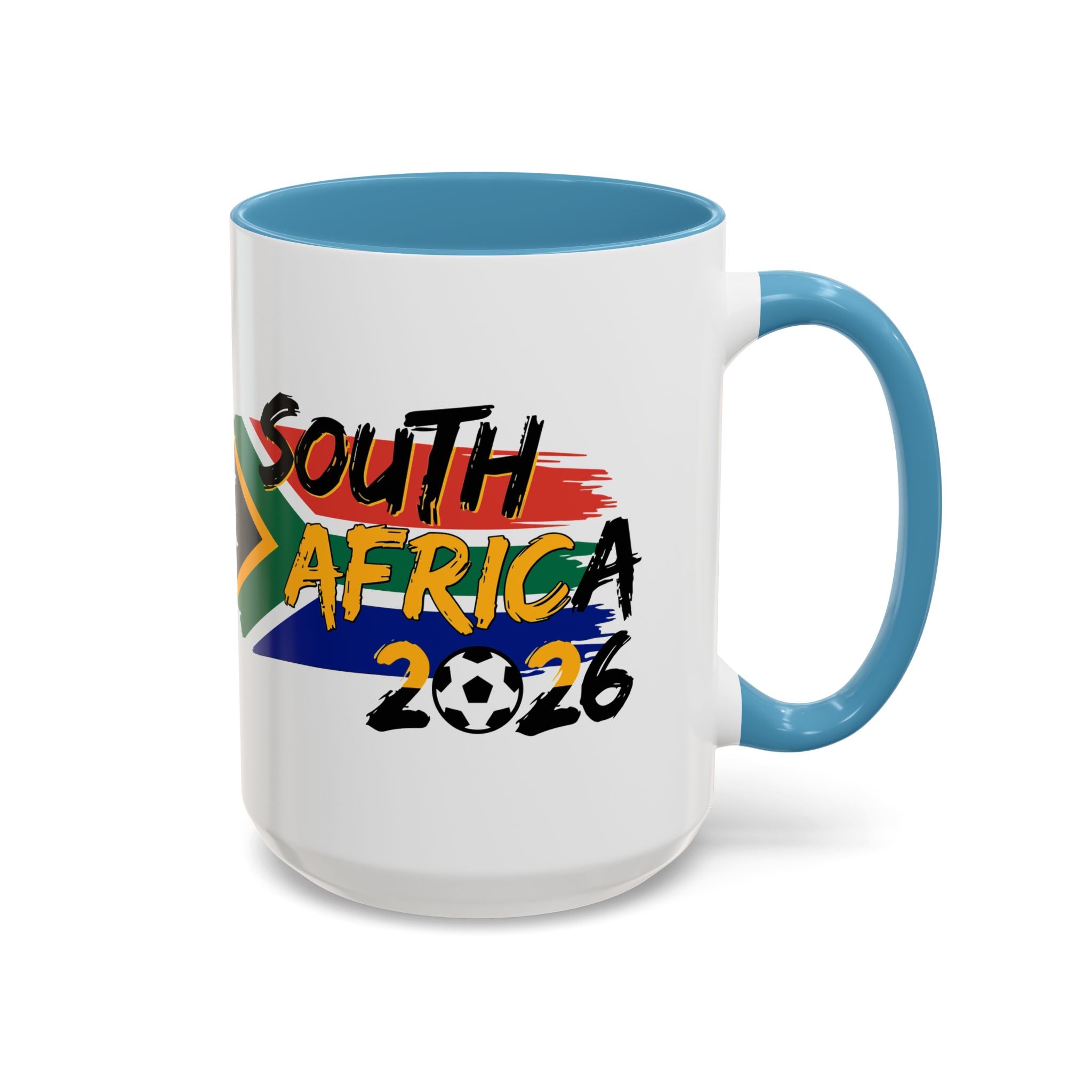 South Africa 2026 Soccer Flag Accent Coffee Mug | 11oz 15oz, Soccer World Cup 2026, Gift for Dad