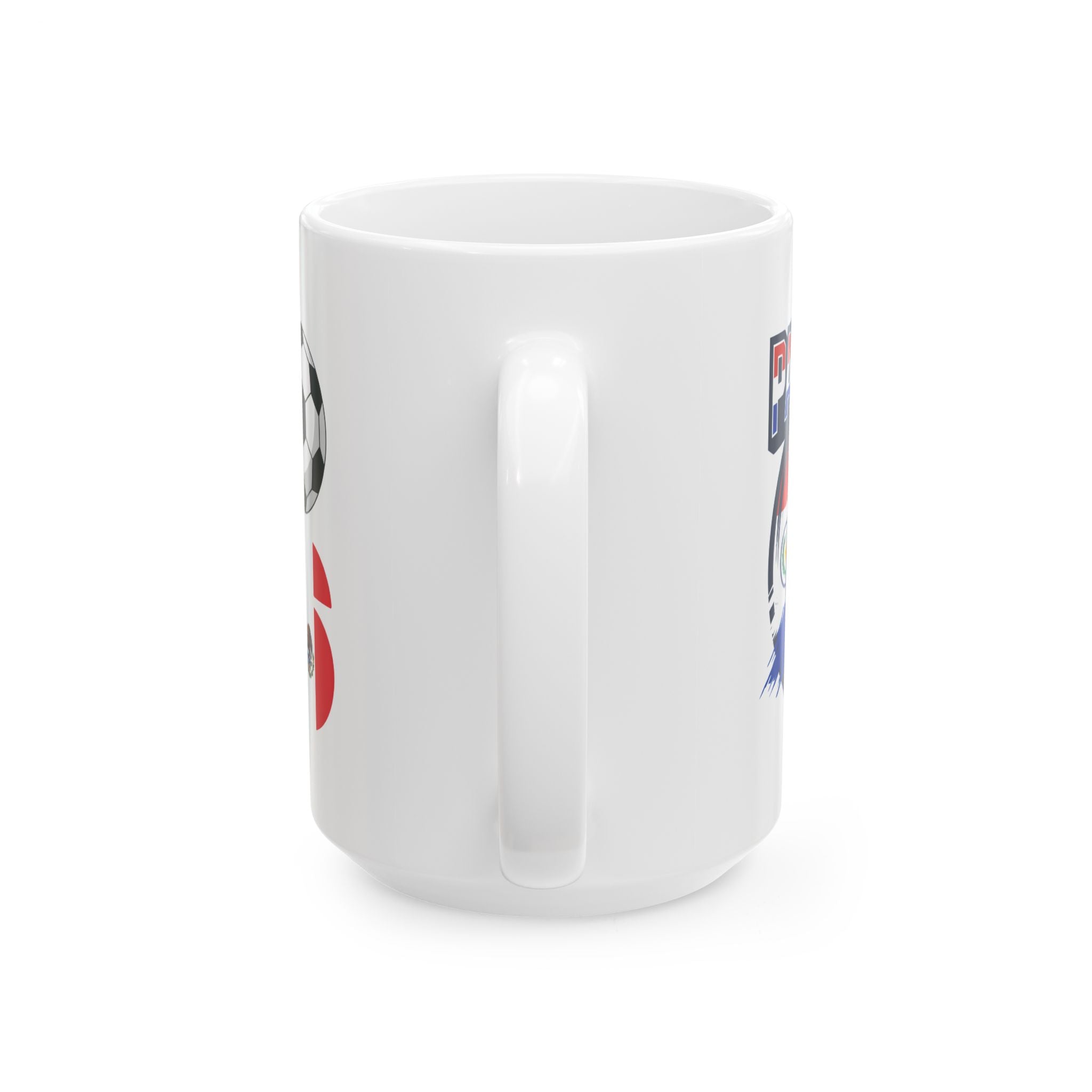 Paraguay Soccer Fans Mug | Soccer Ball Crest Ceramic Mug, World Cup 2026 Coffee Mugs, Panama Flag