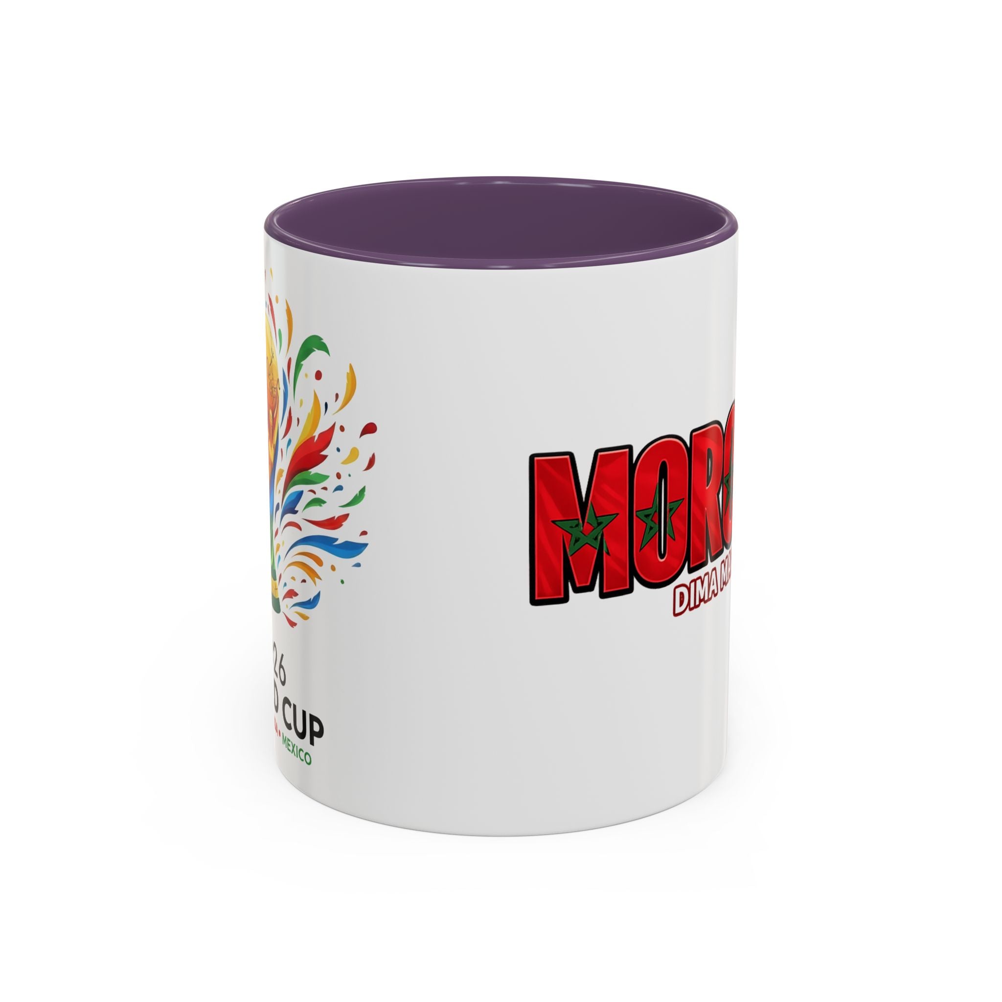Morocco Flag Text Coffee Mug | Accent Coffee Mug (11, 15oz), World Cup 2026, Gifts for Dad