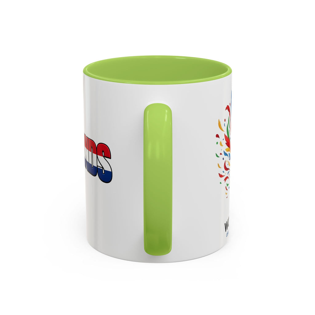 Netherlands Flag Text Coffee Mug | Accent 11oz 15oz, World Cup 2026, Gift for Dad