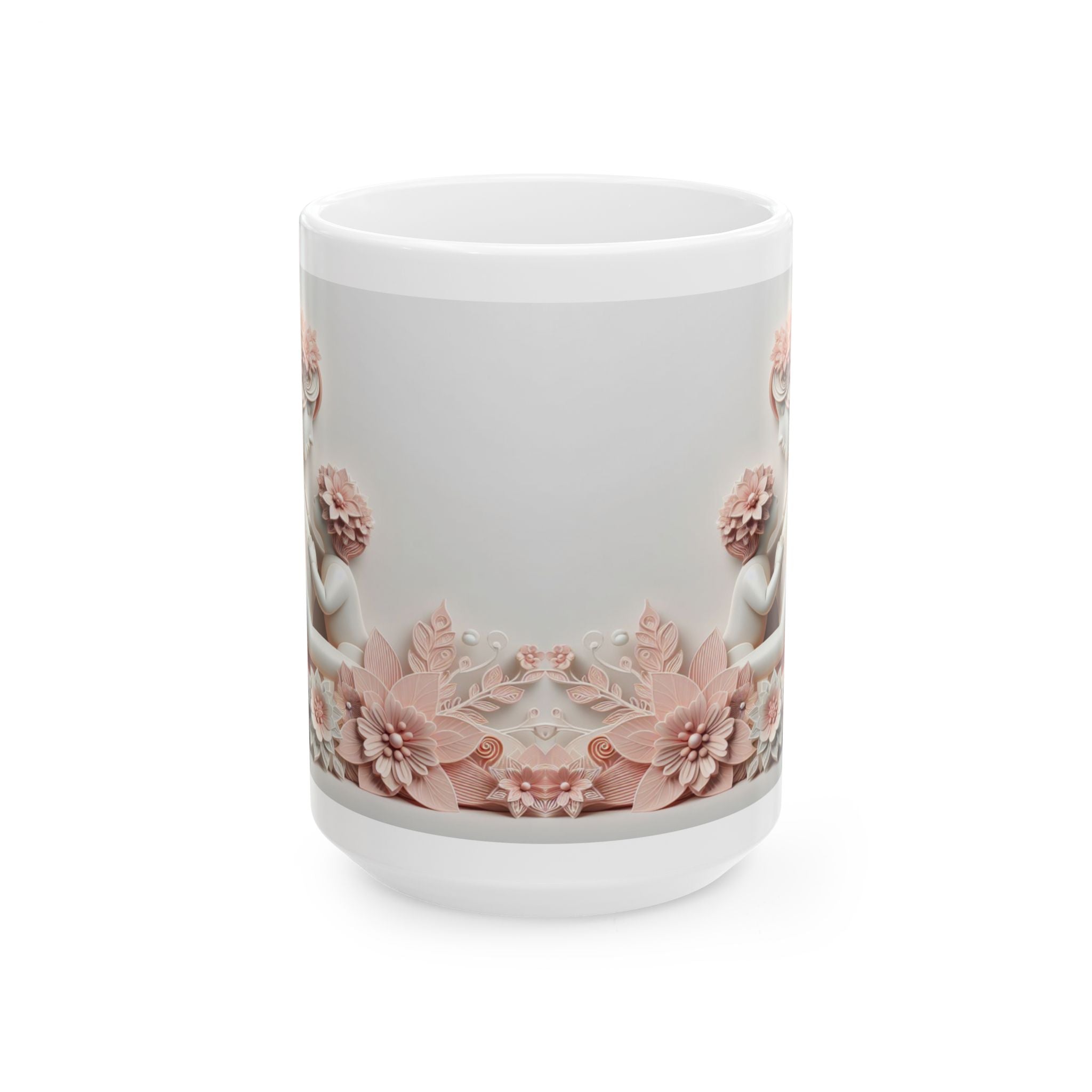 Blush Floral Baroque Mug | Ceramic Coffee Cup, Mother's Day Sale