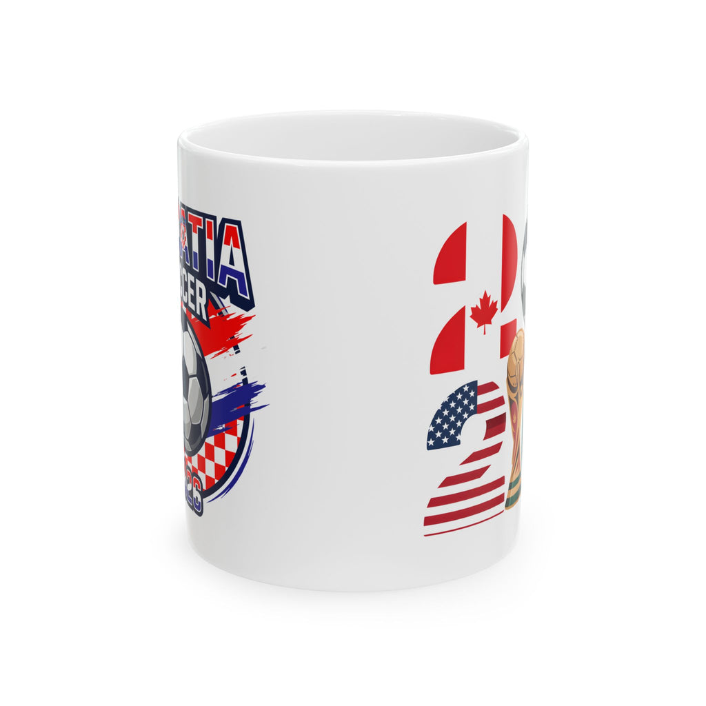 Croatia Soccer Crest Mug | Soccer Ball Flag Design Ceramic Mug, World Cup 2026 Gift for Dad,