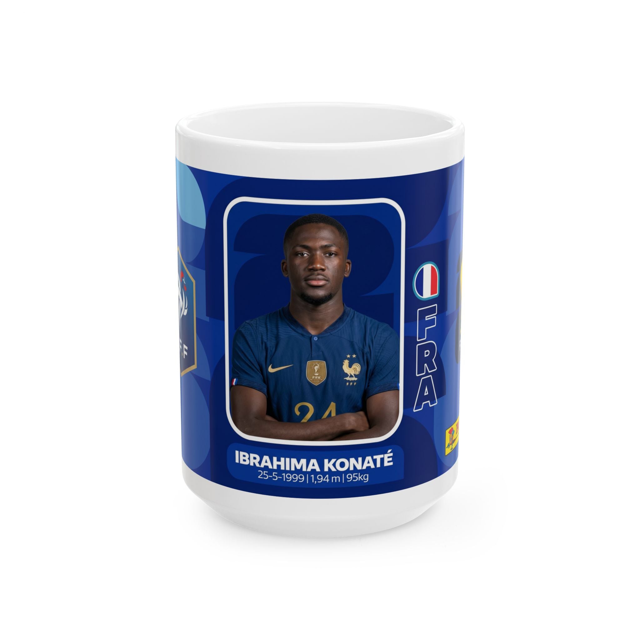 France Soccer Player  Ibrahima Konaté Mug —  Ceramic Coffee Cup (11oz & 15oz), World Cup 2026 Mugs