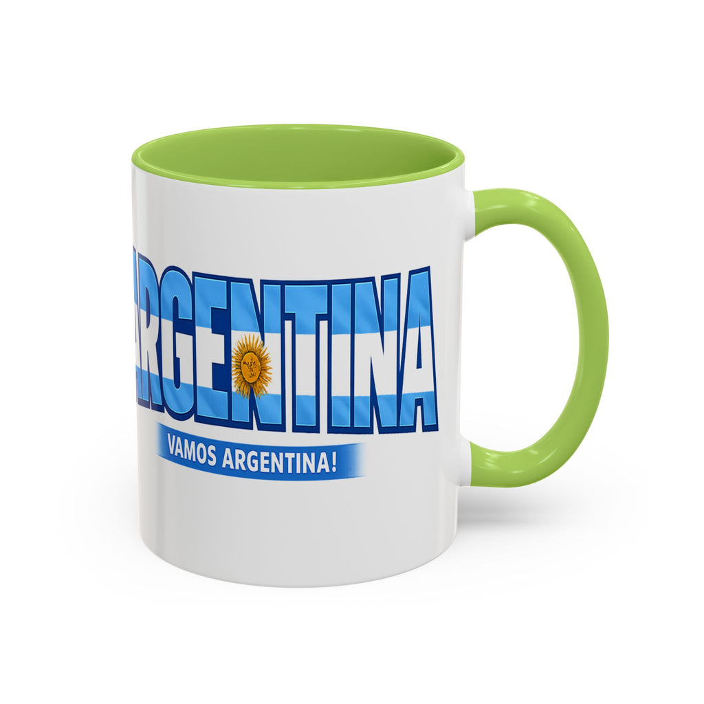 Argentina Vamos Argentina Mug | Accent Coffee Mug, Flag Text Design