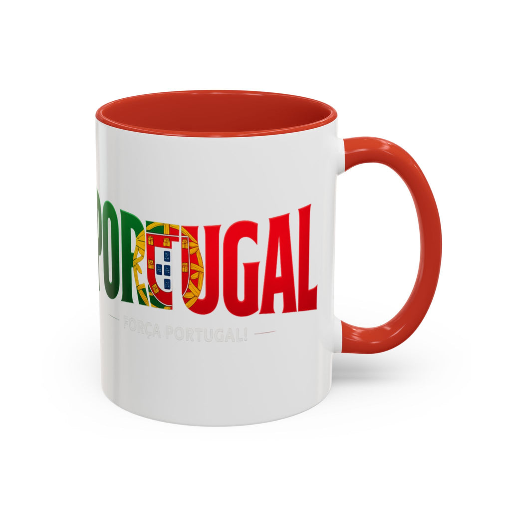 Portugal flag lettering Accent Coffee Mug | Portugal souvenir mug, Soccer World Cup 2026, Gift for Dad