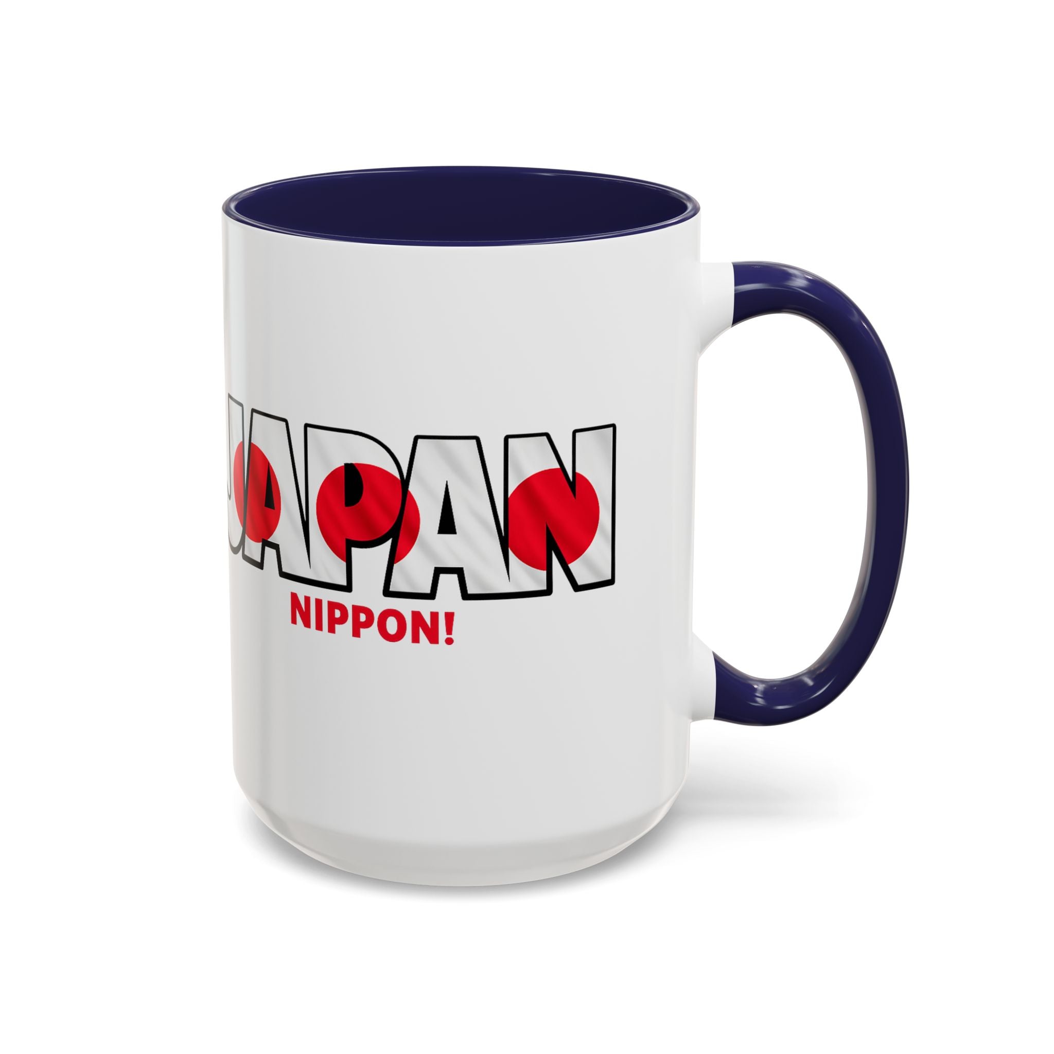 Japan Nippon Text Accent Mug | Flag Lettering Coffee Cup, World Cup 2026, Gift for Dad