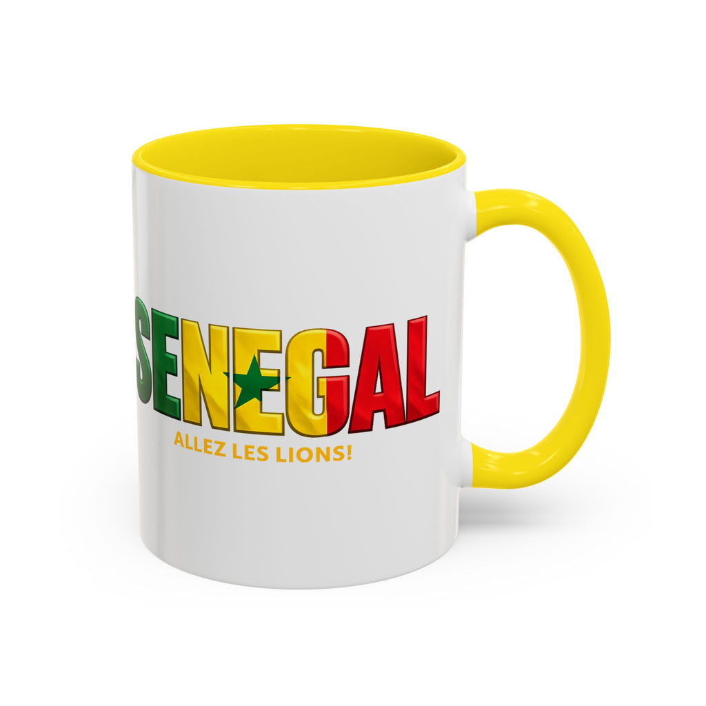 Senegal flag text mug | Accent Coffee Mug 11oz 15oz, Soccer World Cup 2026, Gift for Dad