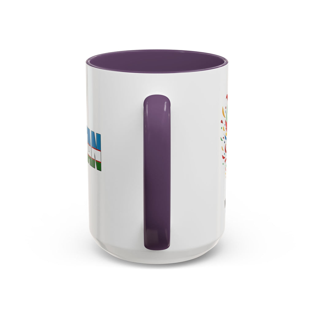 Uzbekistan Flag Typography Coffee Mug | Accent 11oz/15oz, Soccer World Cup 2026, Gift for Dad