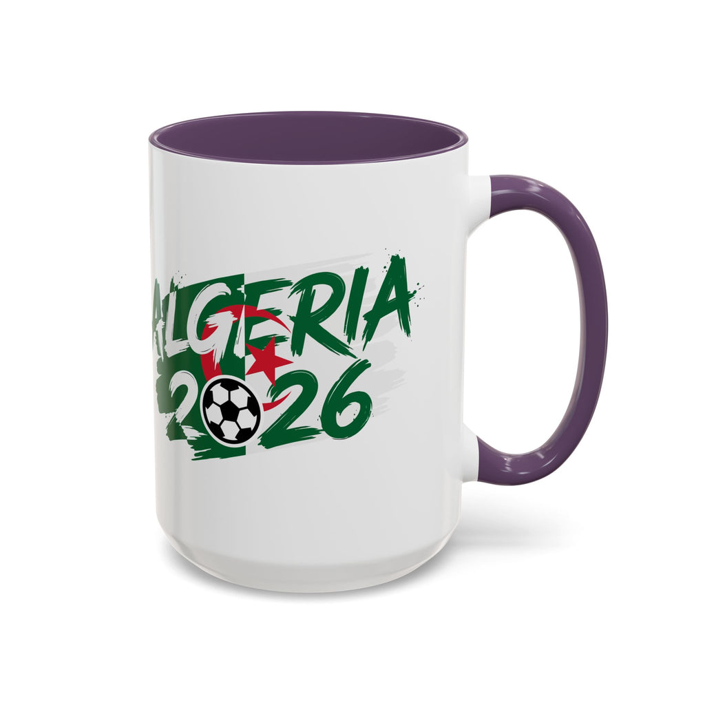 Algeria 2026 Soccer Logo Accent Coffee Mug | 11oz 15oz, Soccer World Cup 2026, Gifts for Dad