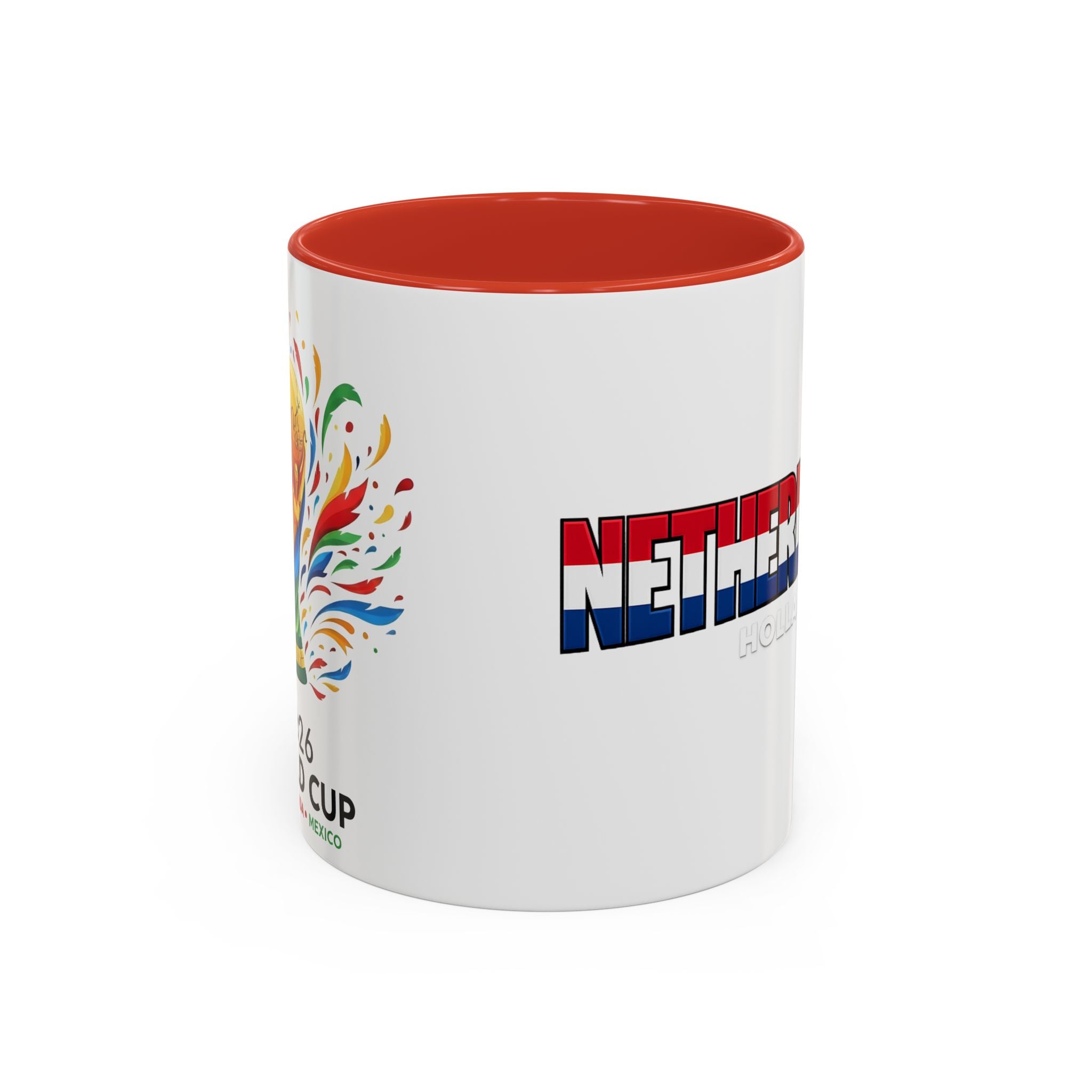 Netherlands Flag Text Coffee Mug | Accent 11oz 15oz, World Cup 2026, Gift for Dad