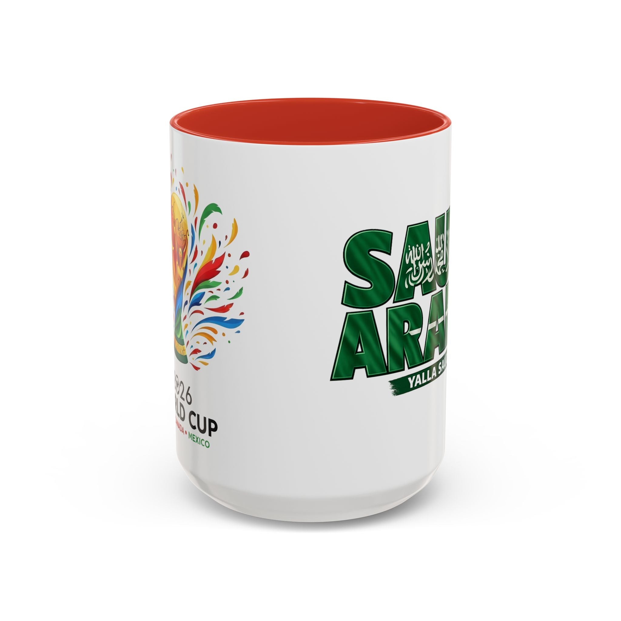 Saudi Arabia Typography Mug | Accent Coffee Mug, Green National Design, Soccer World Cup 2026, Gifts for Dad