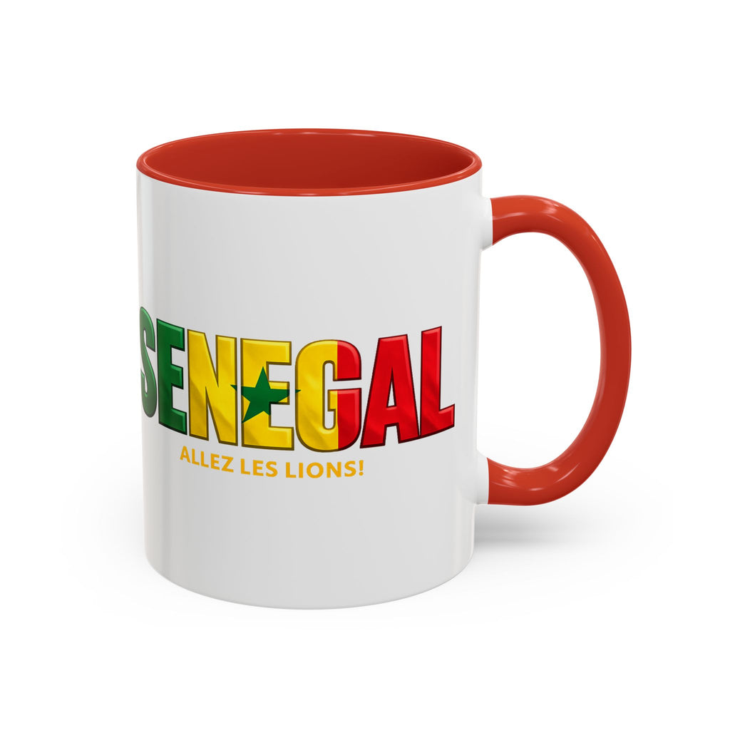 Senegal flag text mug | Accent Coffee Mug 11oz 15oz, Soccer World Cup 2026, Gift for Dad