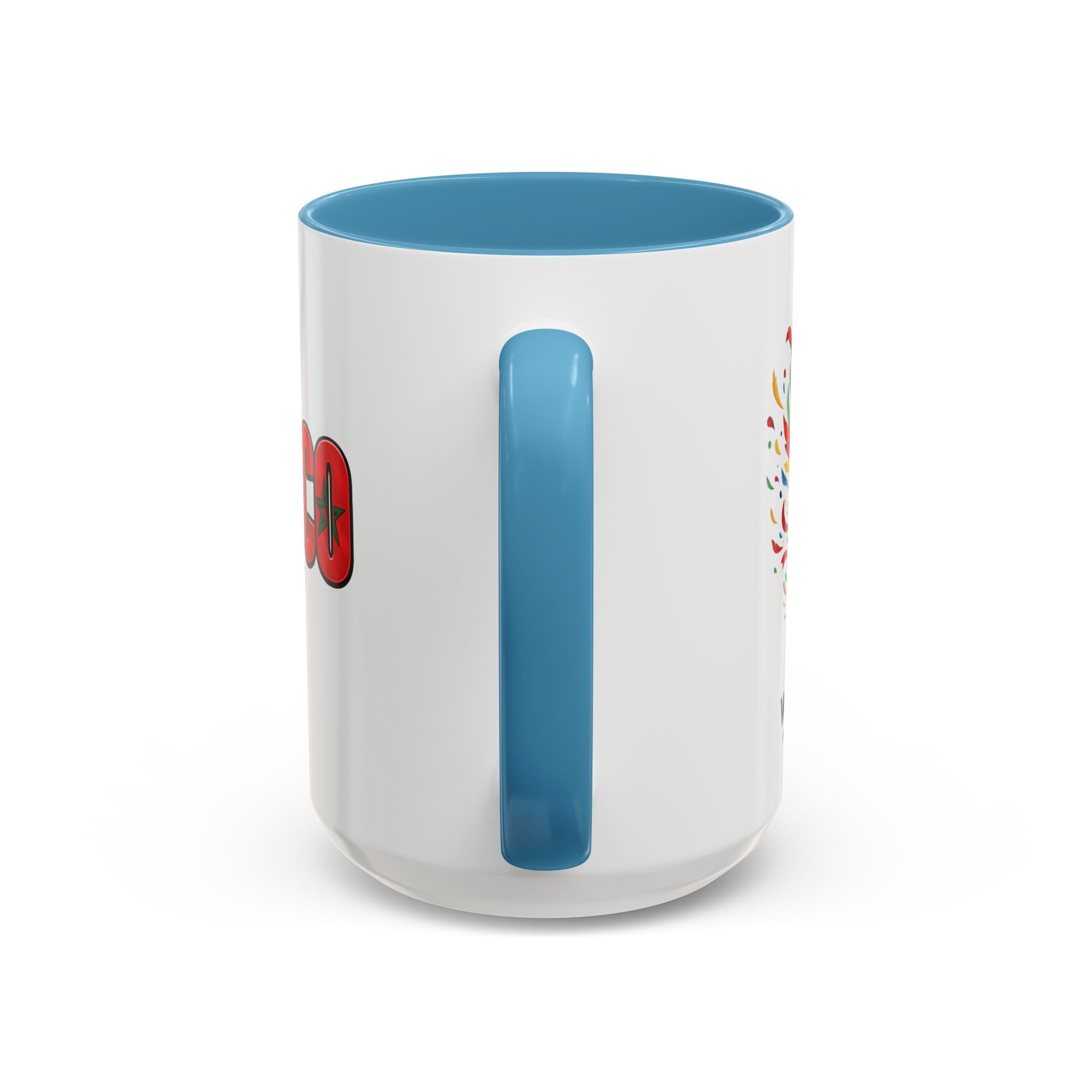Morocco Flag Text Coffee Mug | Accent Coffee Mug (11, 15oz), World Cup 2026, Gifts for Dad