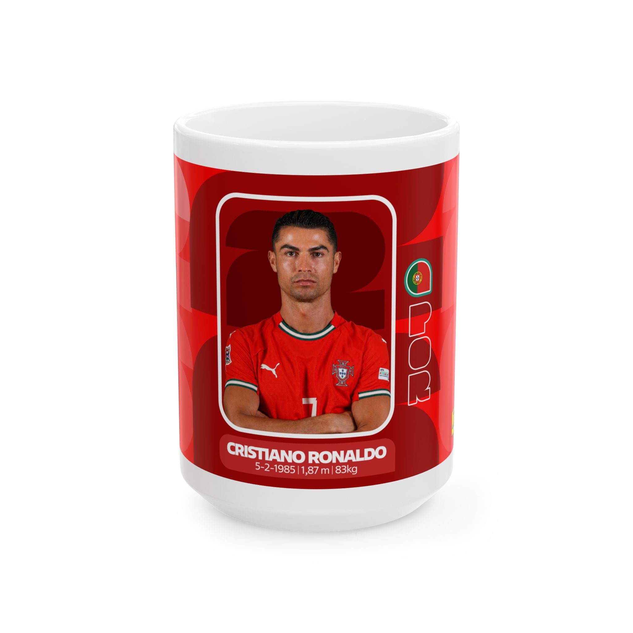 Cristiano Ronaldo Portugal Soccer Mug — Ceramic Coffee Cup (11oz/15oz), World Cup 2026 Mugs