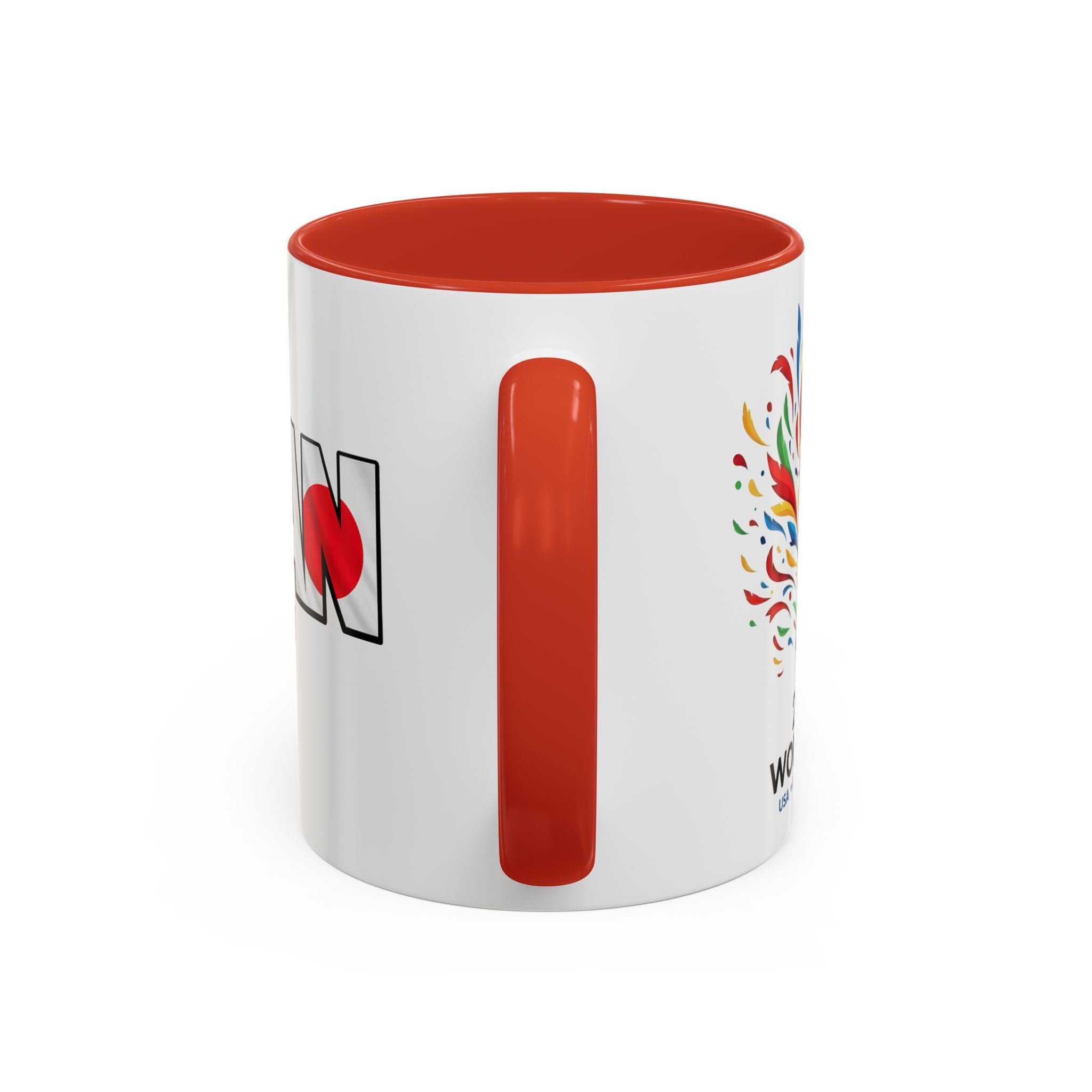 Japan Nippon Text Accent Mug | Flag Lettering Coffee Cup, World Cup 2026, Gift for Dad