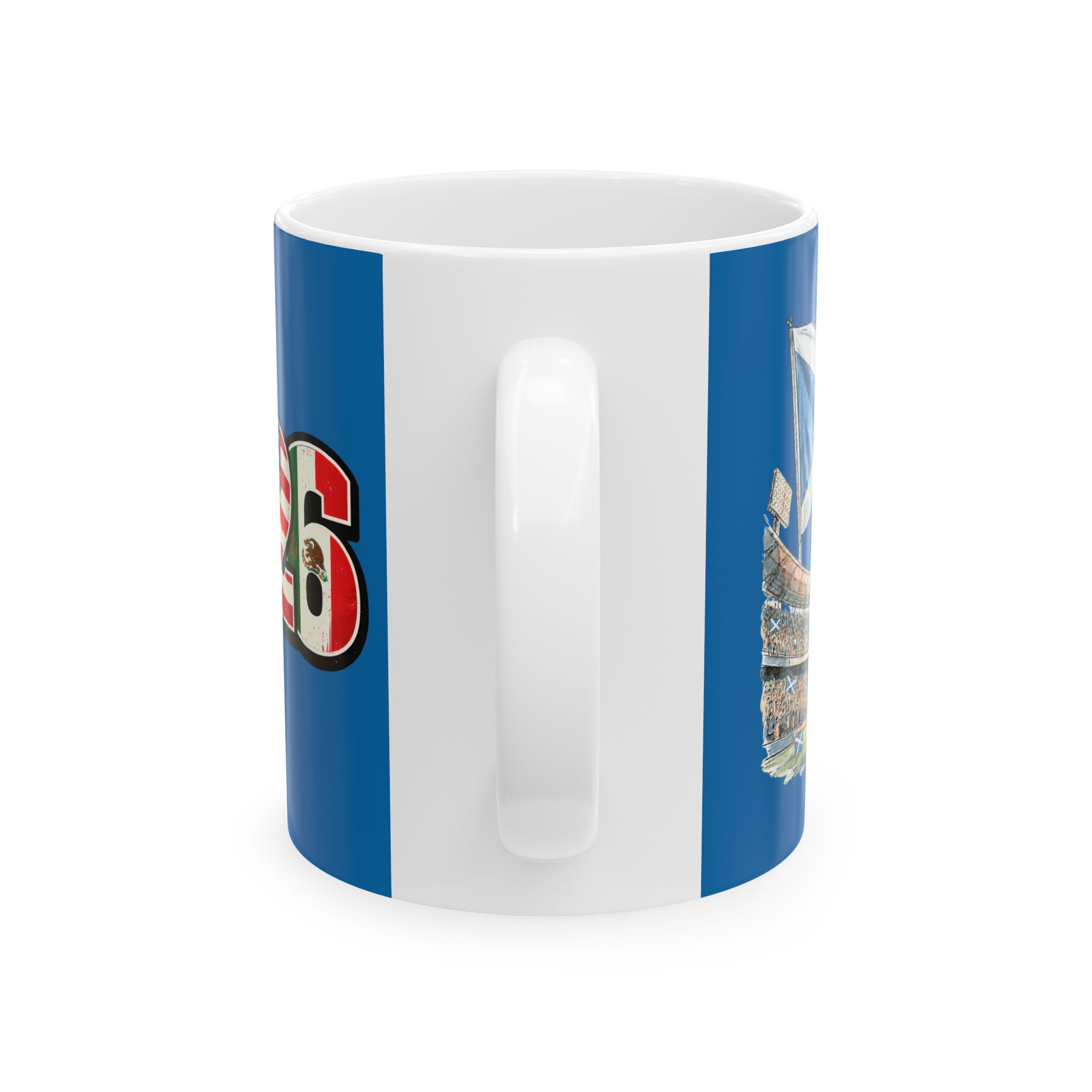 Scotland World Cup 2026 Mug, Blue Ceramic Cup, Scotland Flag, Soccer Fan Gift