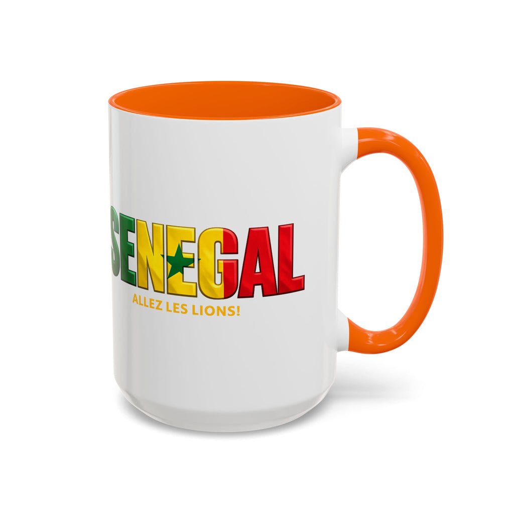 Senegal flag text mug | Accent Coffee Mug 11oz 15oz, Soccer World Cup 2026, Gift for Dad
