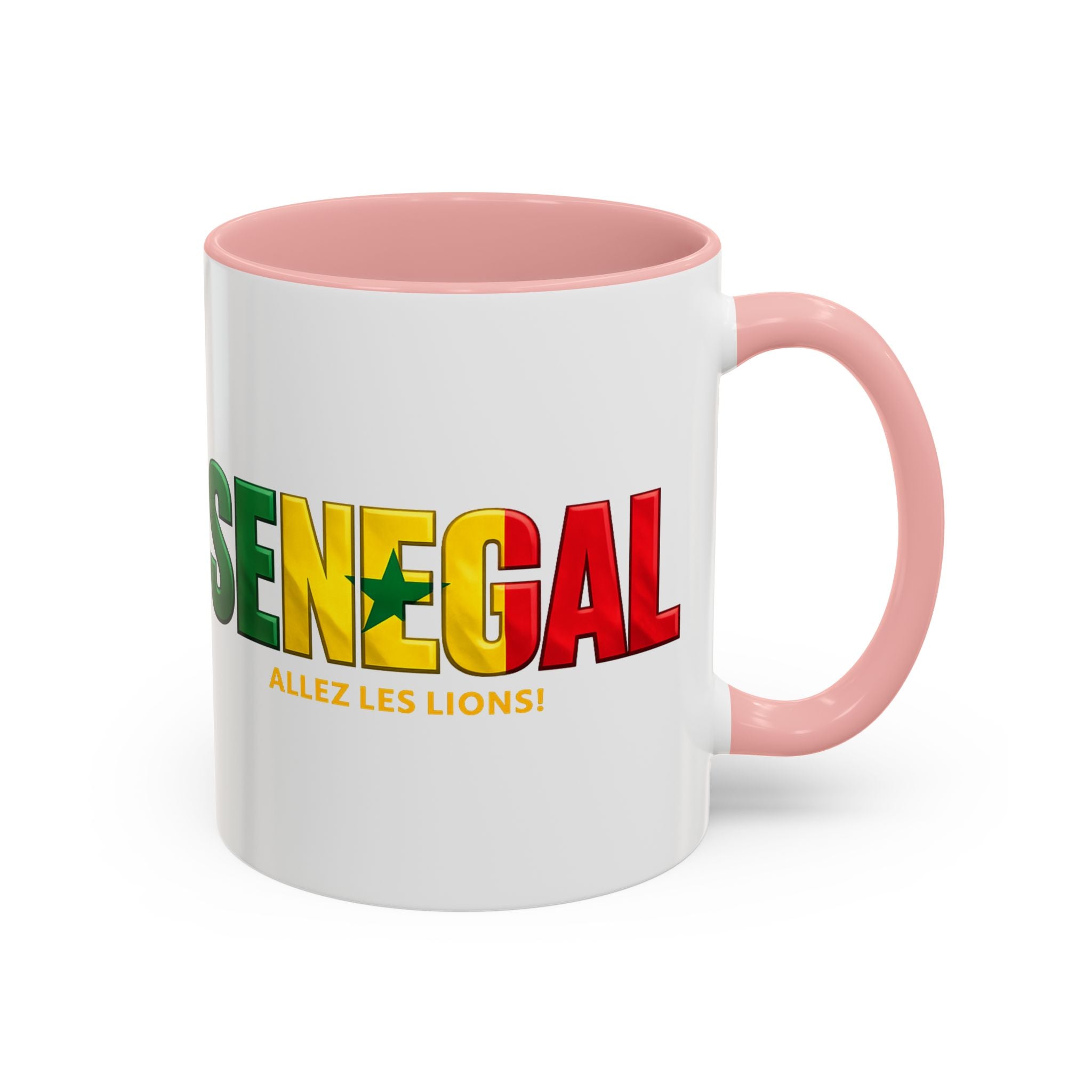 Senegal flag text mug | Accent Coffee Mug 11oz 15oz, Soccer World Cup 2026, Gift for Dad